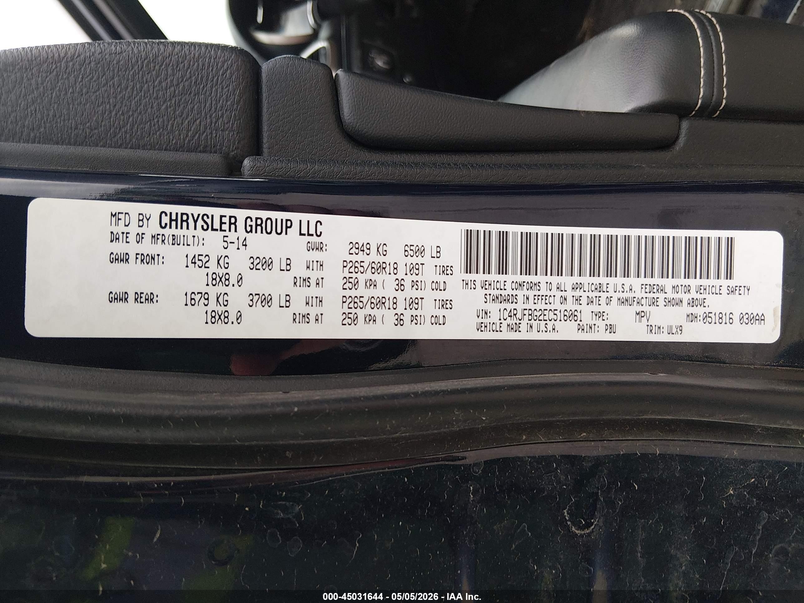 2014 Jeep Grand Cherokee Limited Dark Blue vin: 1C4RJFBG2EC516061