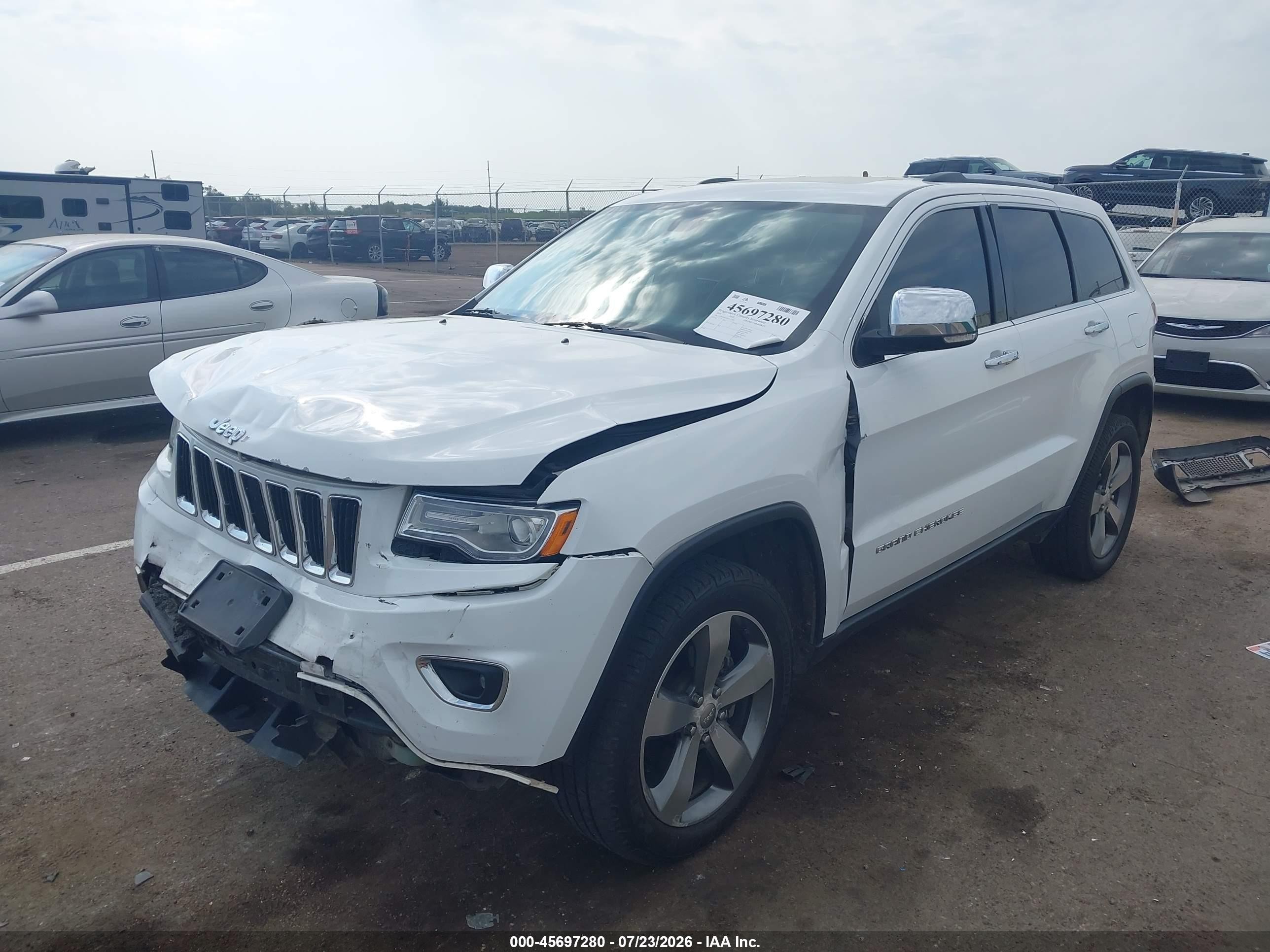 2014 Jeep Grand Cherokee Limited White vin: 1C4RJFBG2EC517761