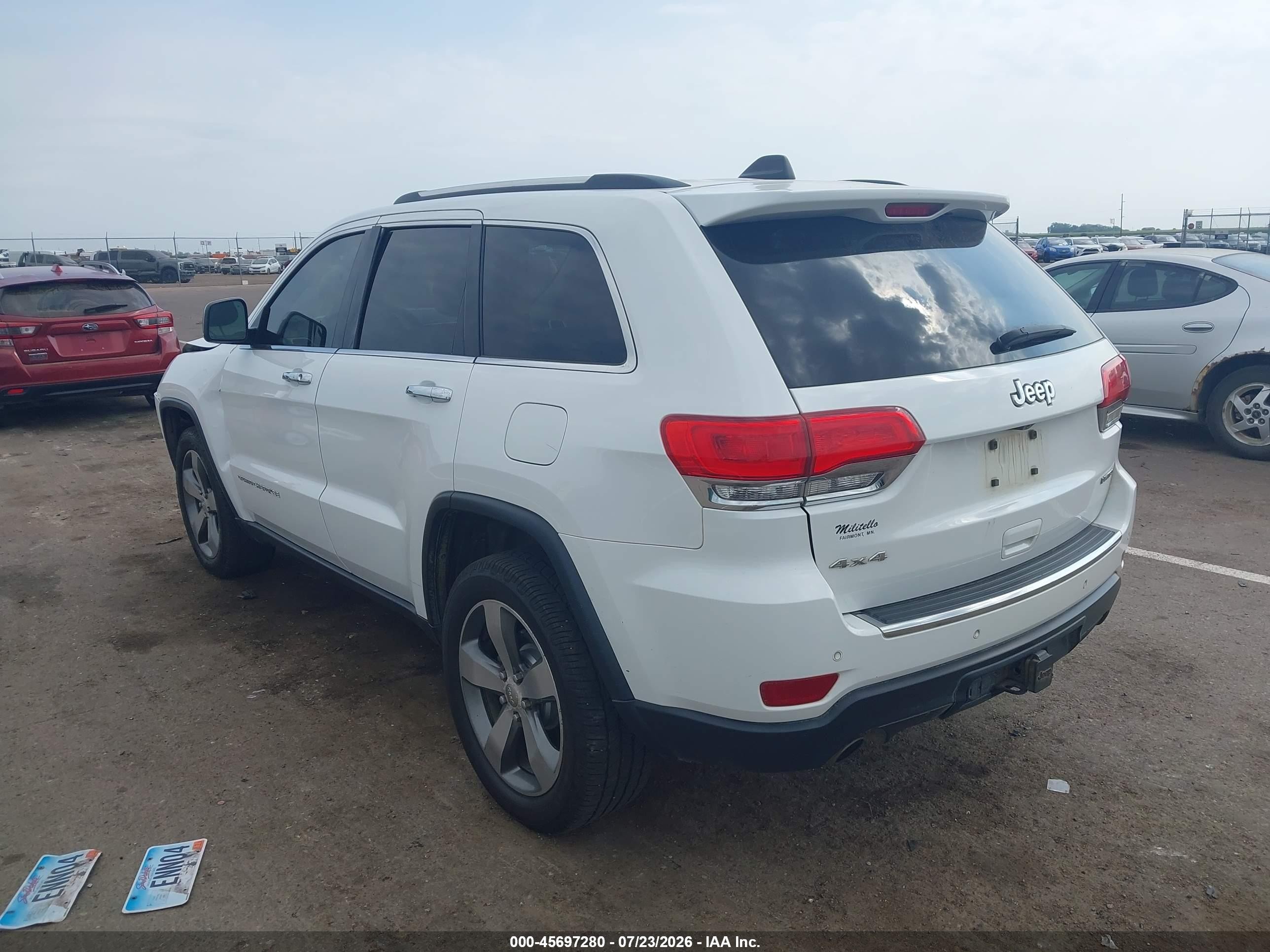 2014 Jeep Grand Cherokee Limited White vin: 1C4RJFBG2EC517761