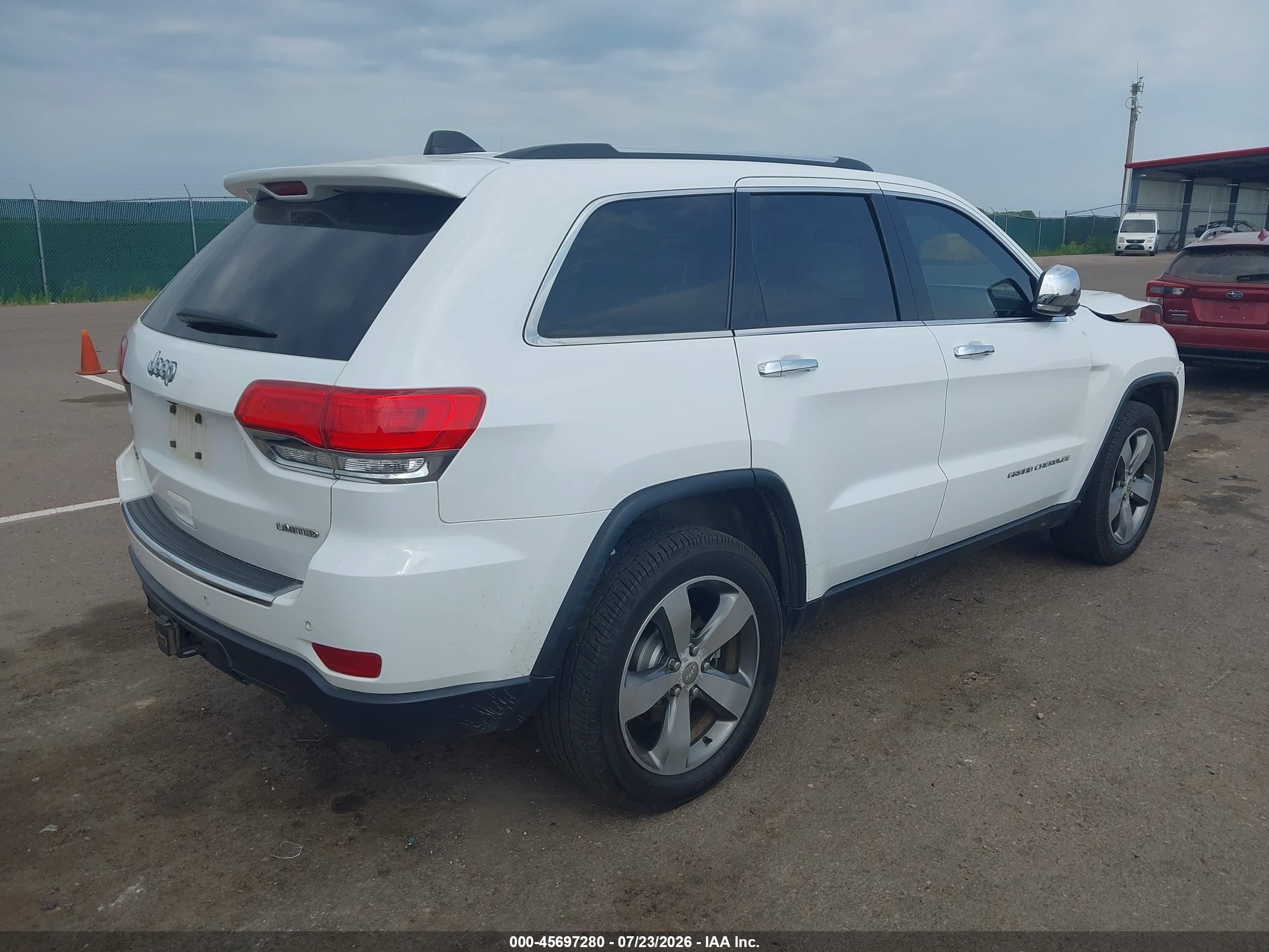 2014 Jeep Grand Cherokee Limited White vin: 1C4RJFBG2EC517761
