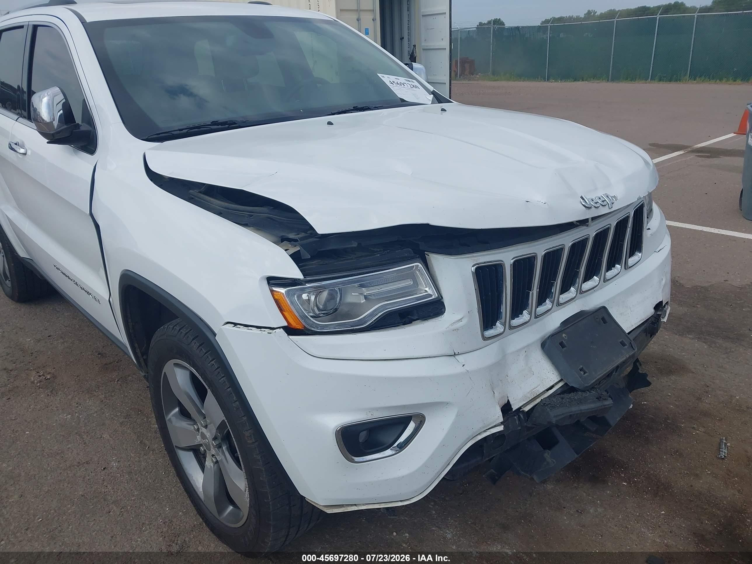 2014 Jeep Grand Cherokee Limited White vin: 1C4RJFBG2EC517761
