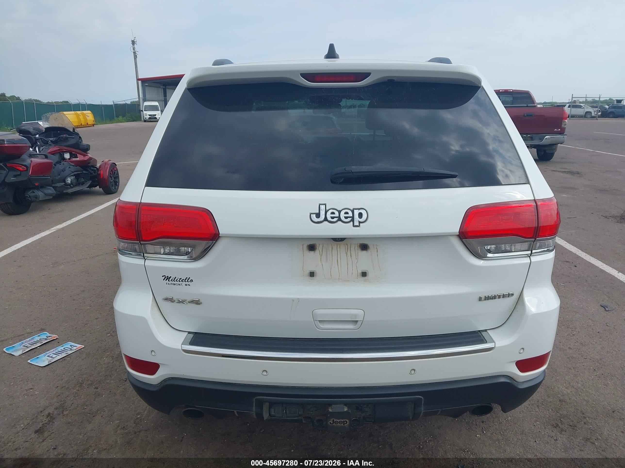 2014 Jeep Grand Cherokee Limited White vin: 1C4RJFBG2EC517761