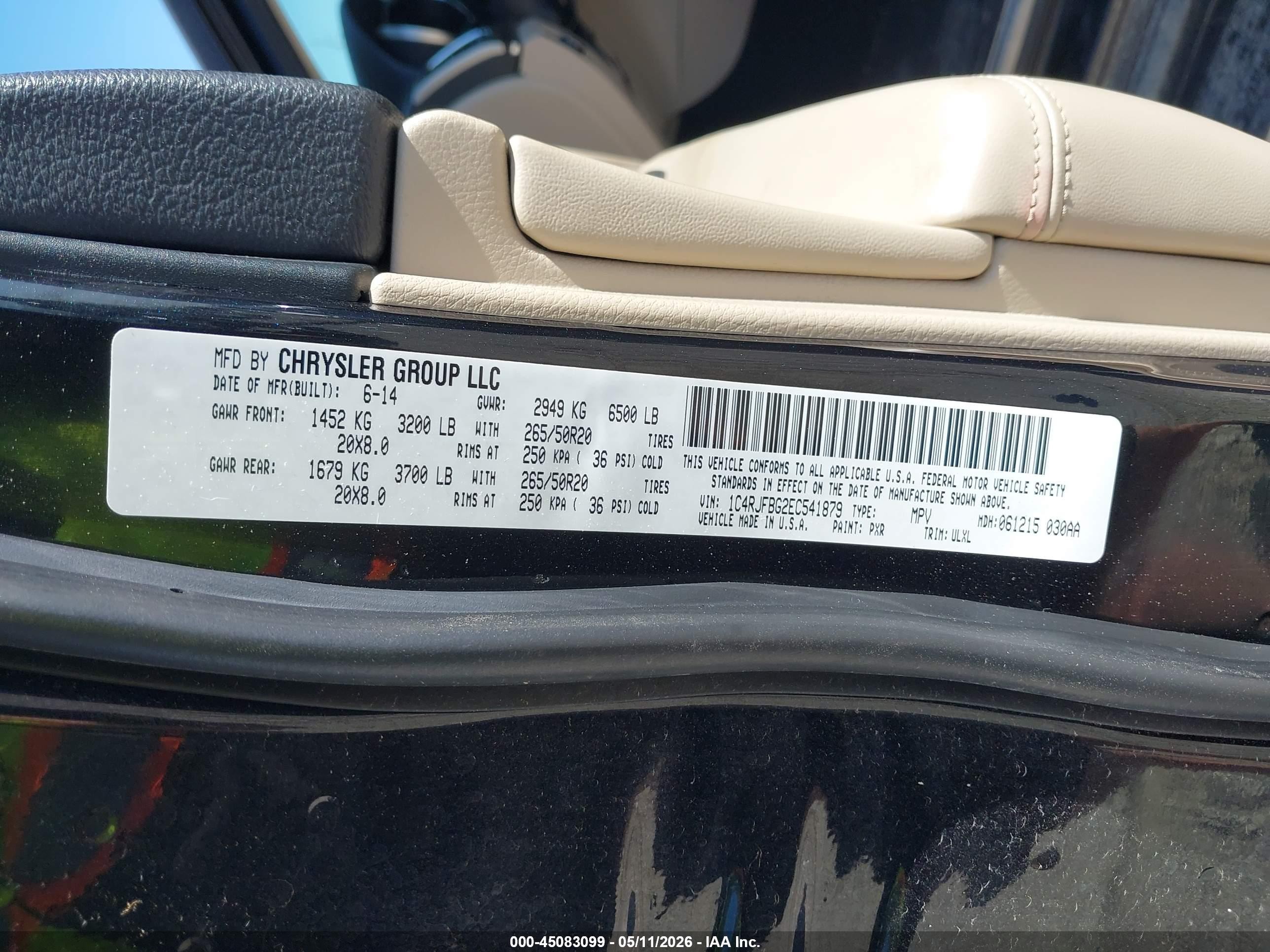 2014 Jeep Grand Cherokee Limited Черный vin: 1C4RJFBG2EC541879