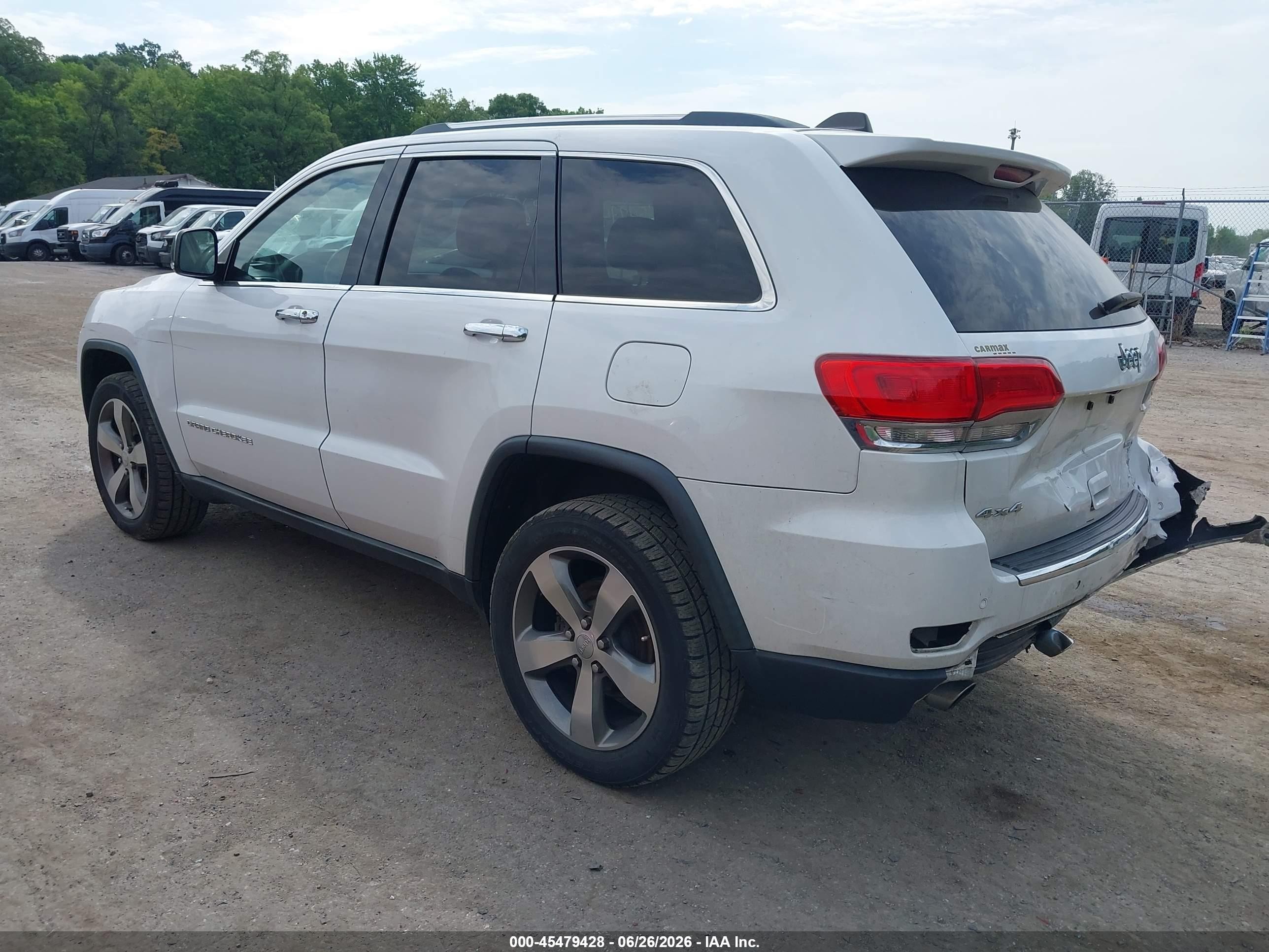 2014 Jeep Grand Cherokee Limited White vin: 1C4RJFBG2EC579001