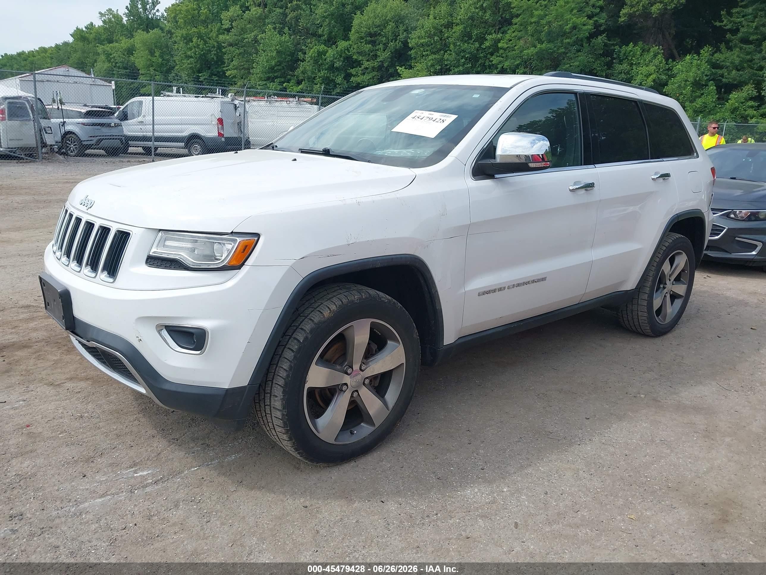 2014 Jeep Grand Cherokee Limited White vin: 1C4RJFBG2EC579001