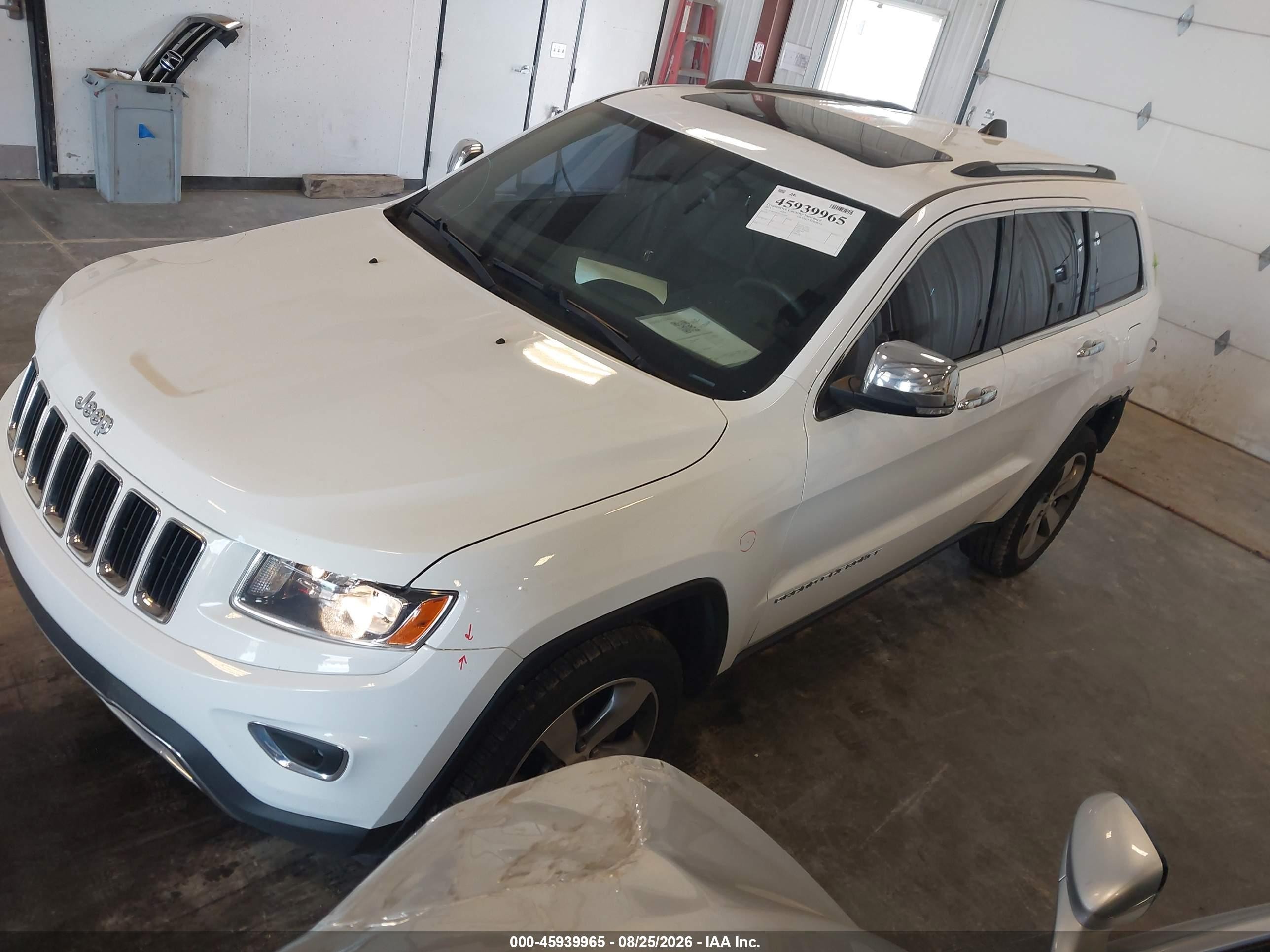 2014 Jeep Grand Cherokee Limited White vin: 1C4RJFBG2EC583629