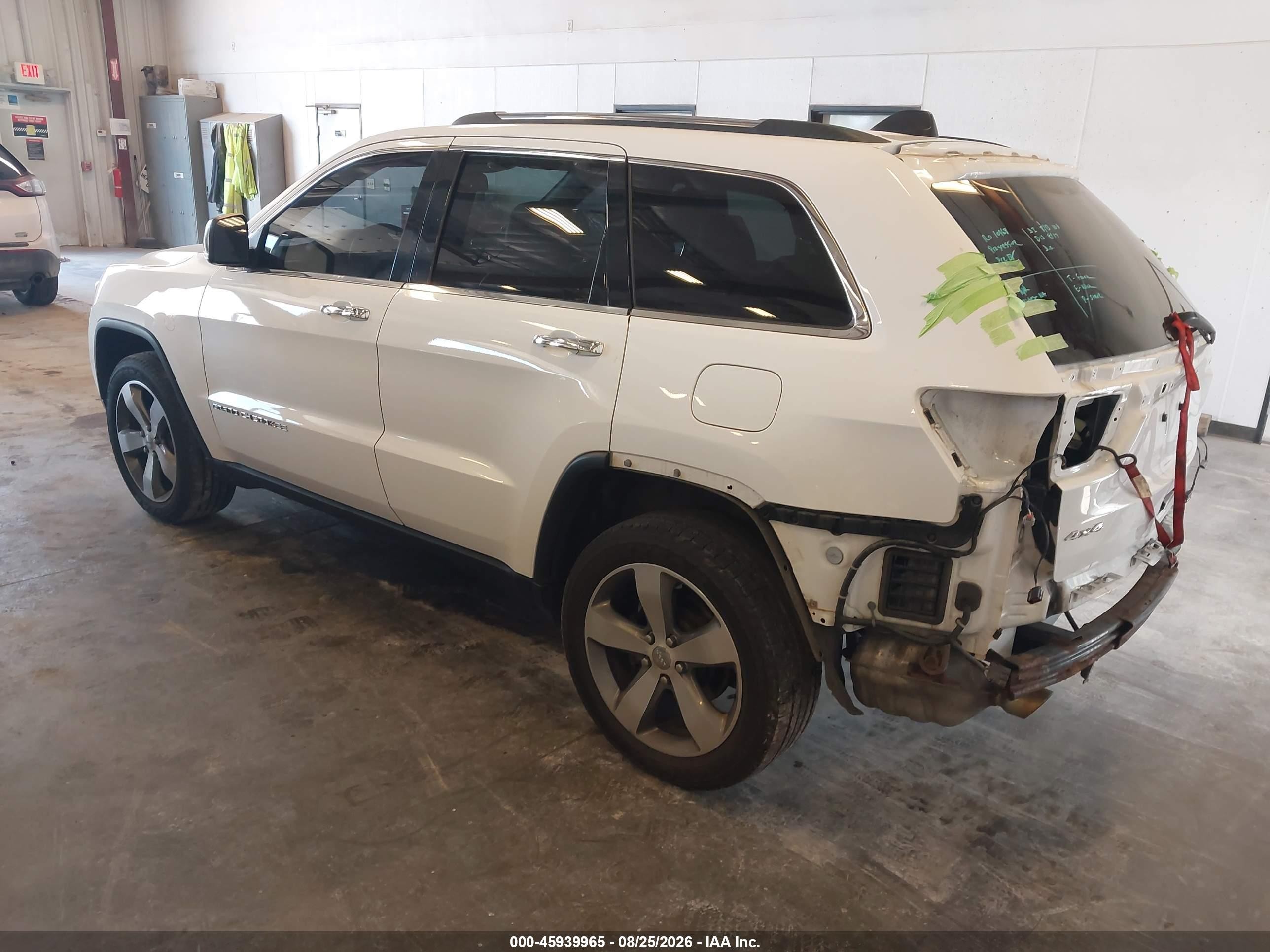 2014 Jeep Grand Cherokee Limited White vin: 1C4RJFBG2EC583629