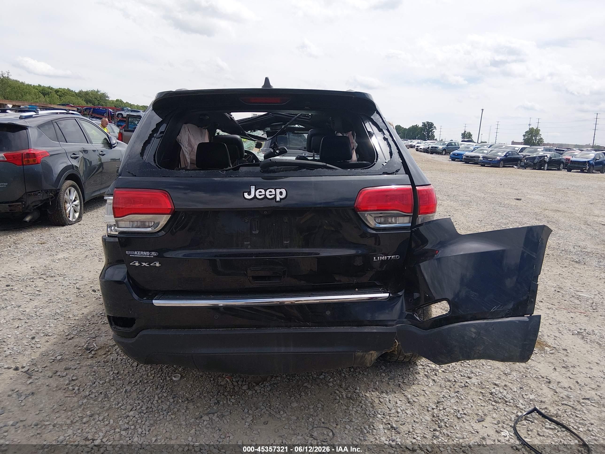 2015 Jeep Grand Cherokee Limited Black vin: 1C4RJFBG2FC229286