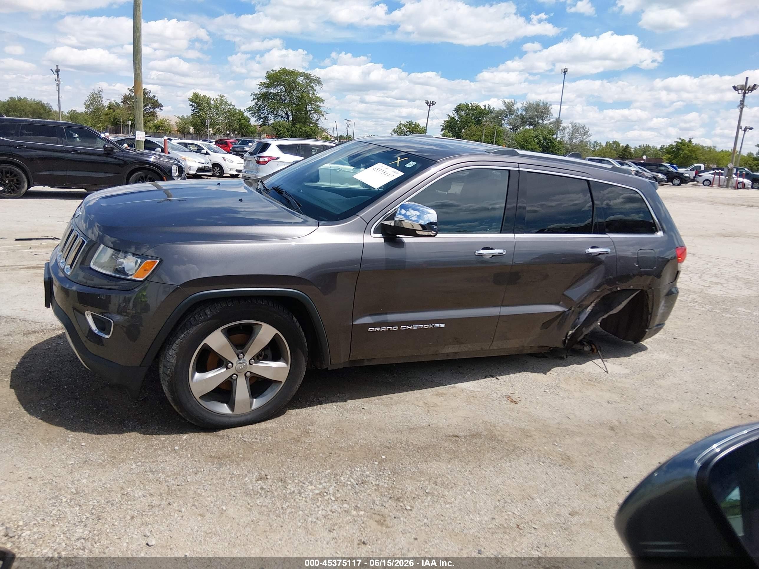 2015 Jeep Grand Cherokee Limited Silver vin: 1C4RJFBG2FC609485