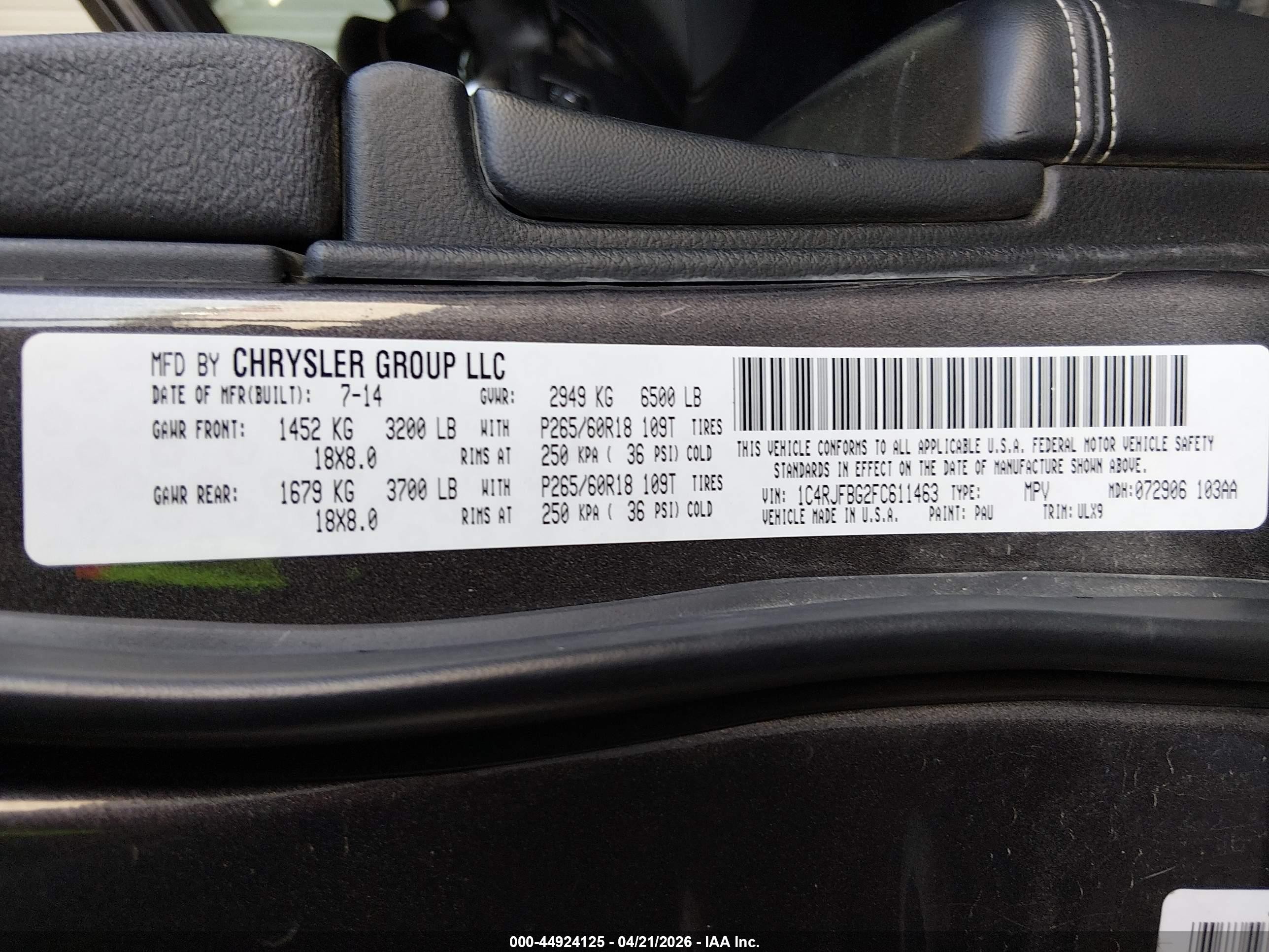 2015 Jeep Grand Cherokee Limited Silver vin: 1C4RJFBG2FC611463
