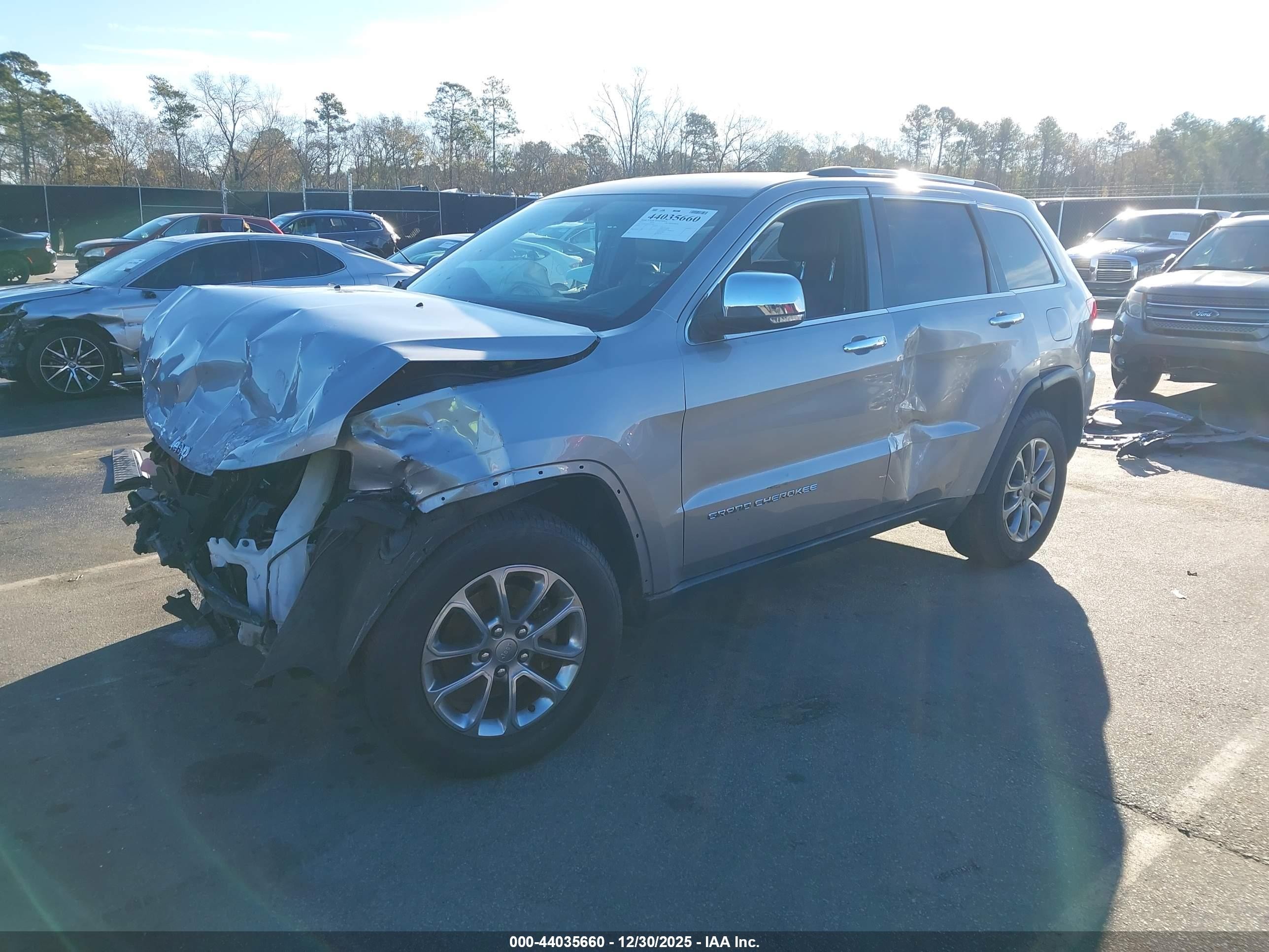 2015 Jeep Grand Cherokee Limited Серебряный vin: 1C4RJFBG2FC619935