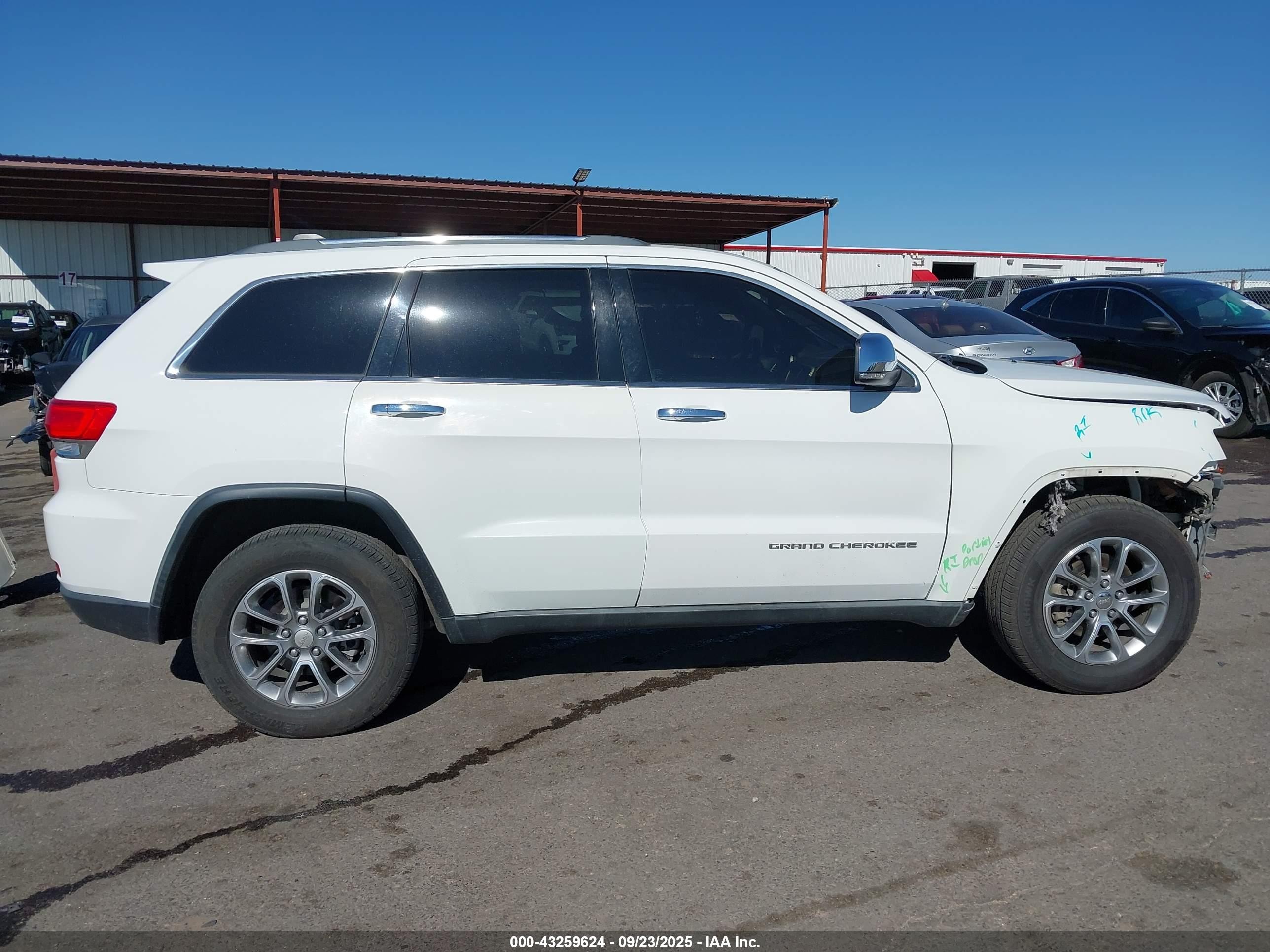 2015 Jeep Grand Cherokee Limited White vin: 1C4RJFBG2FC627243