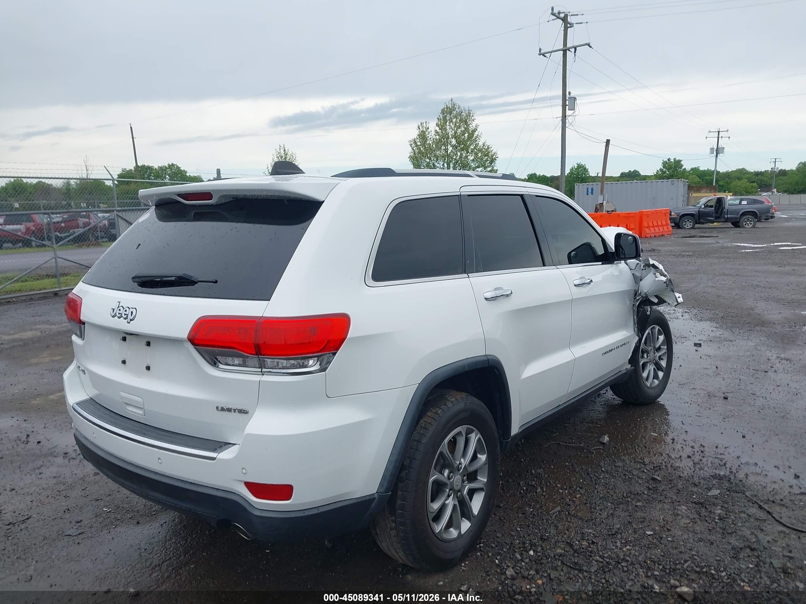 2015 Jeep Grand Cherokee Limited White vin: 1C4RJFBG2FC633124