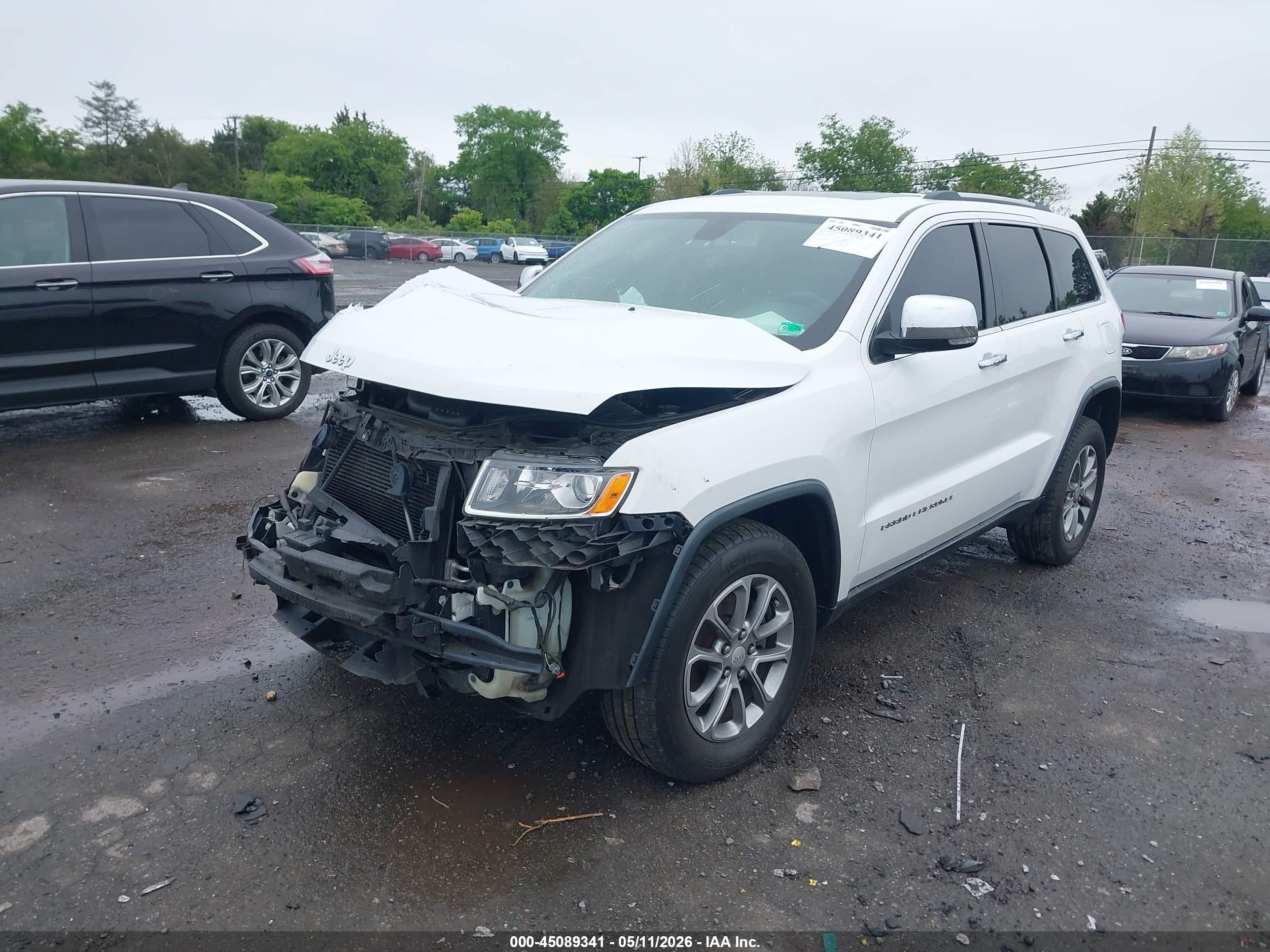2015 Jeep Grand Cherokee Limited White vin: 1C4RJFBG2FC633124