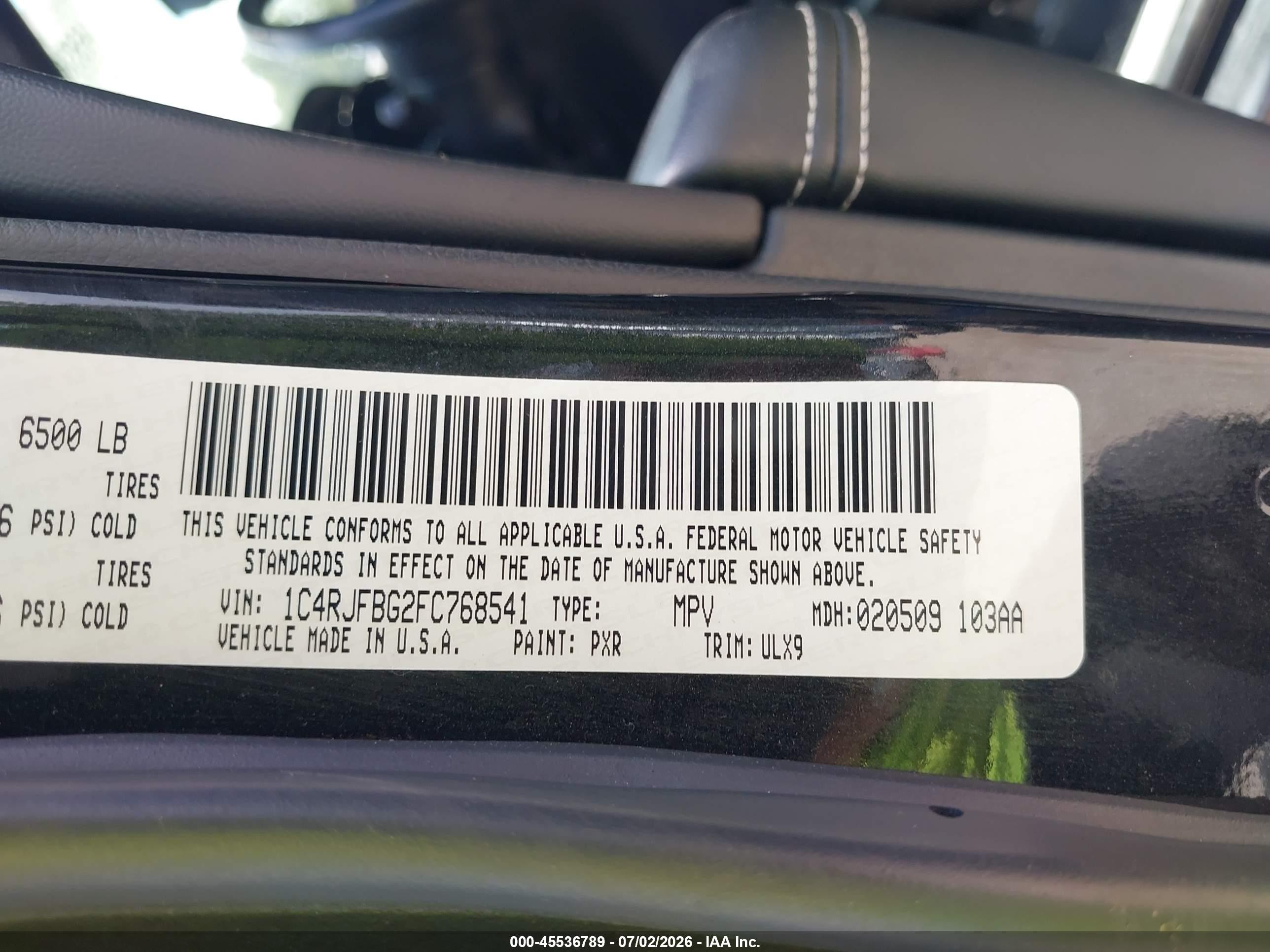 2015 Jeep Grand Cherokee Limited Черный vin: 1C4RJFBG2FC768541