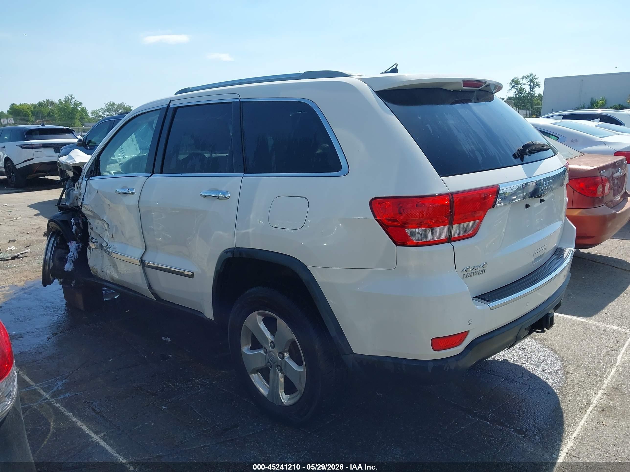 2012 Jeep Grand Cherokee Limited White vin: 1C4RJFBG3CC217899