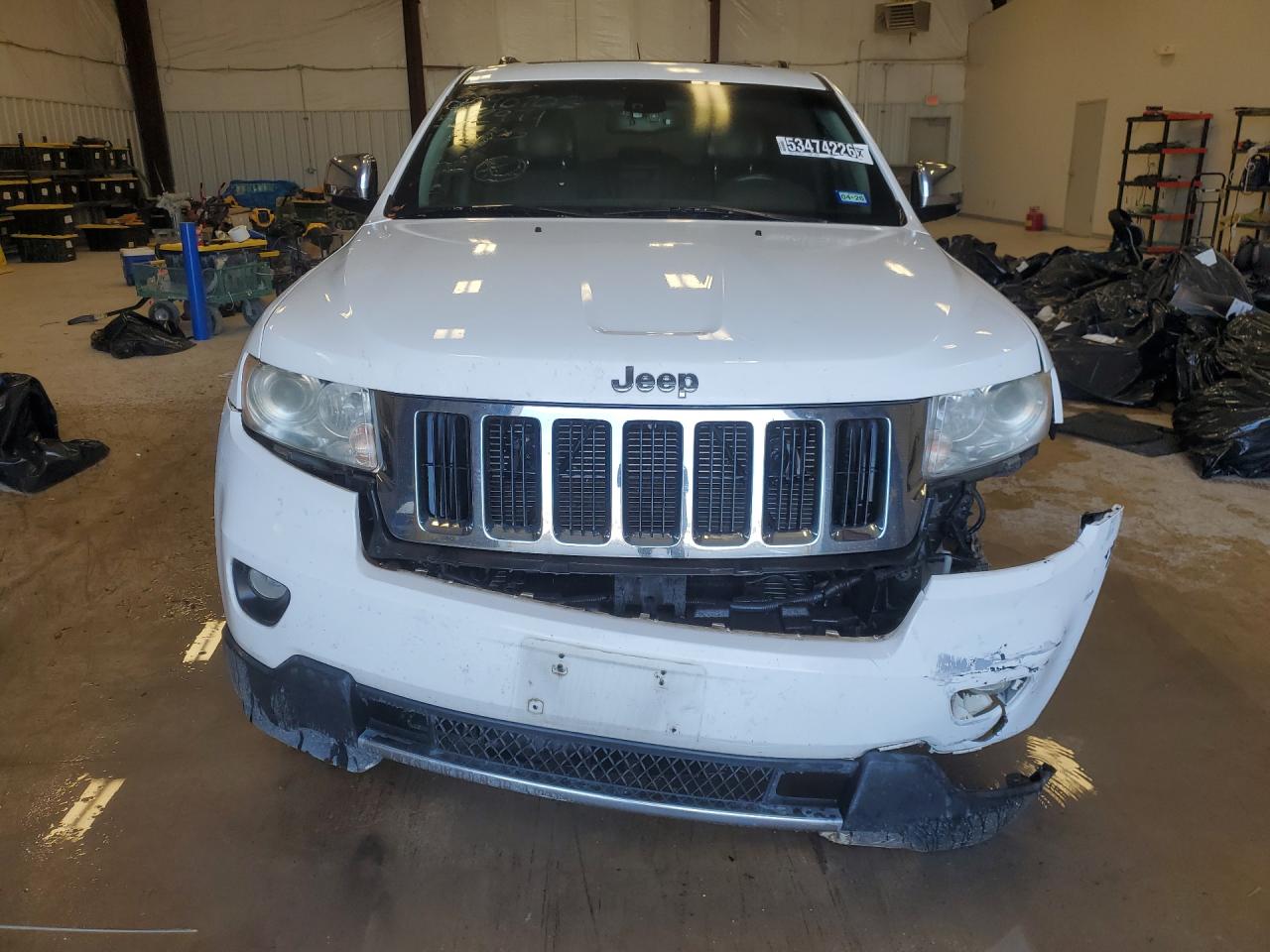 2013 Jeep Grand Cherokee Limited White vin: 1C4RJFBG3DC552971 Damage: Front Bumper Cover Lower, Broken, Replacement Required