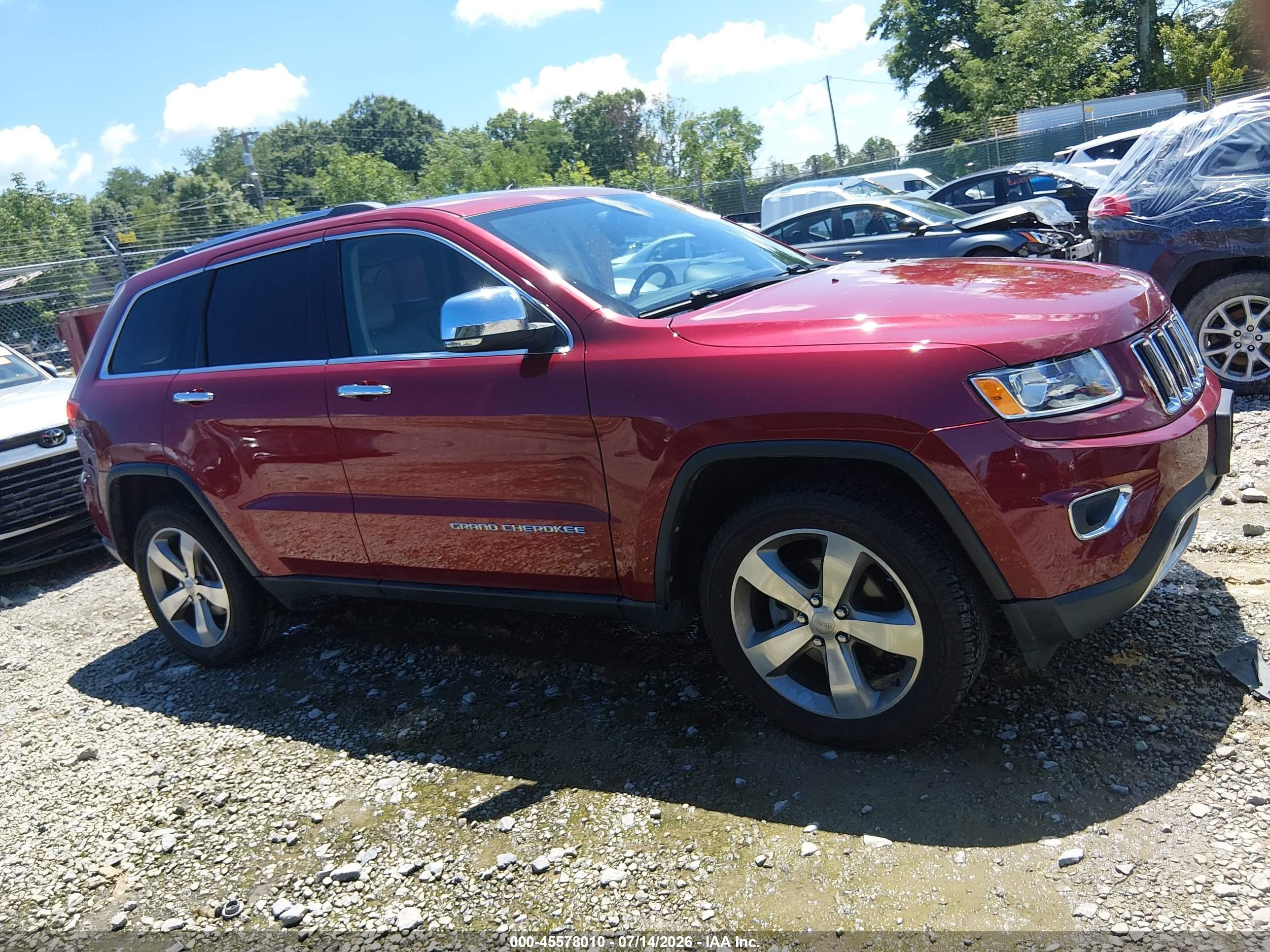 2014 Jeep Grand Cherokee Limited Red vin: 1C4RJFBG3EC101847