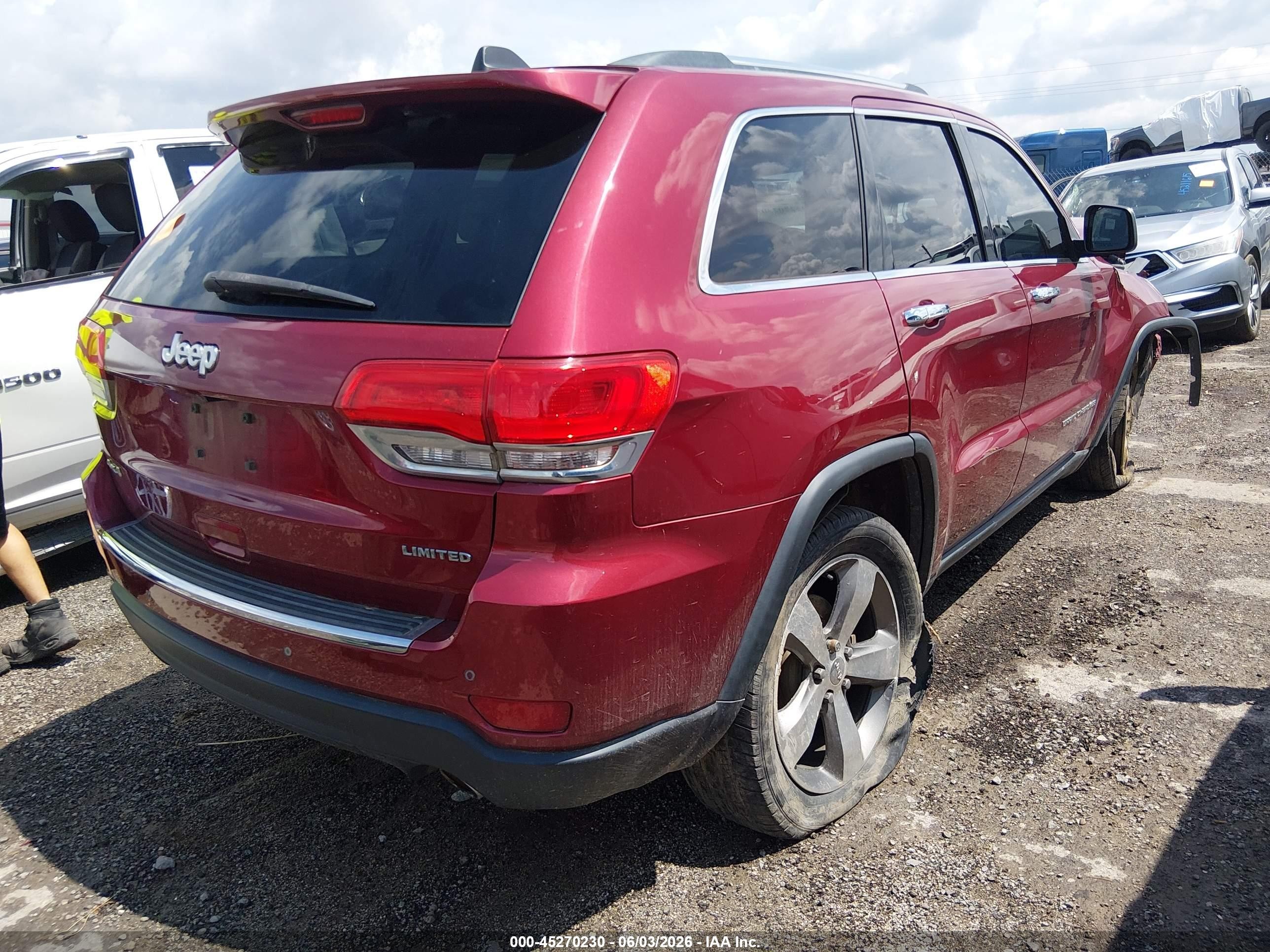 2014 Jeep Grand Cherokee Limited Red vin: 1C4RJFBG3EC326009