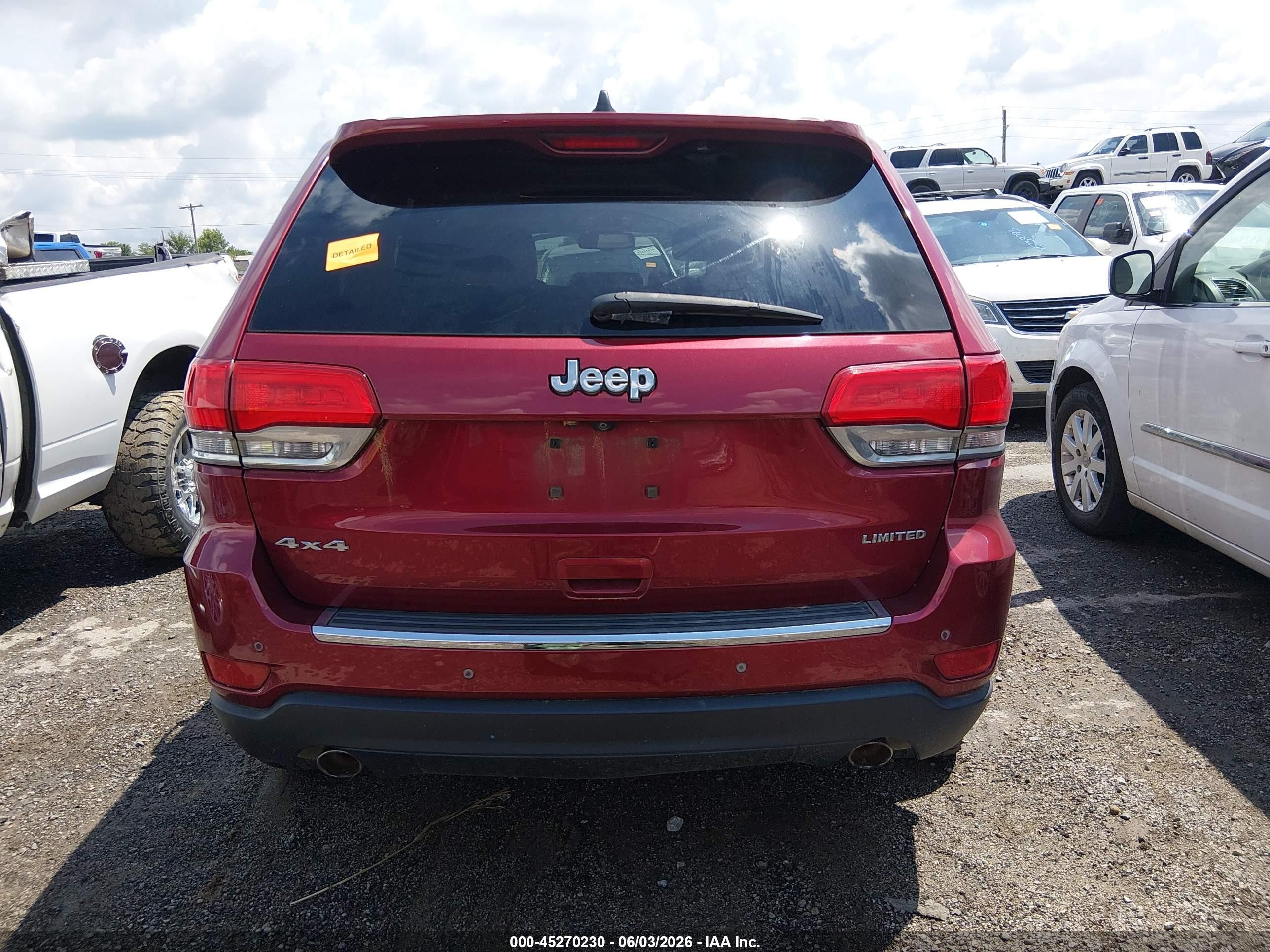 2014 Jeep Grand Cherokee Limited Red vin: 1C4RJFBG3EC326009
