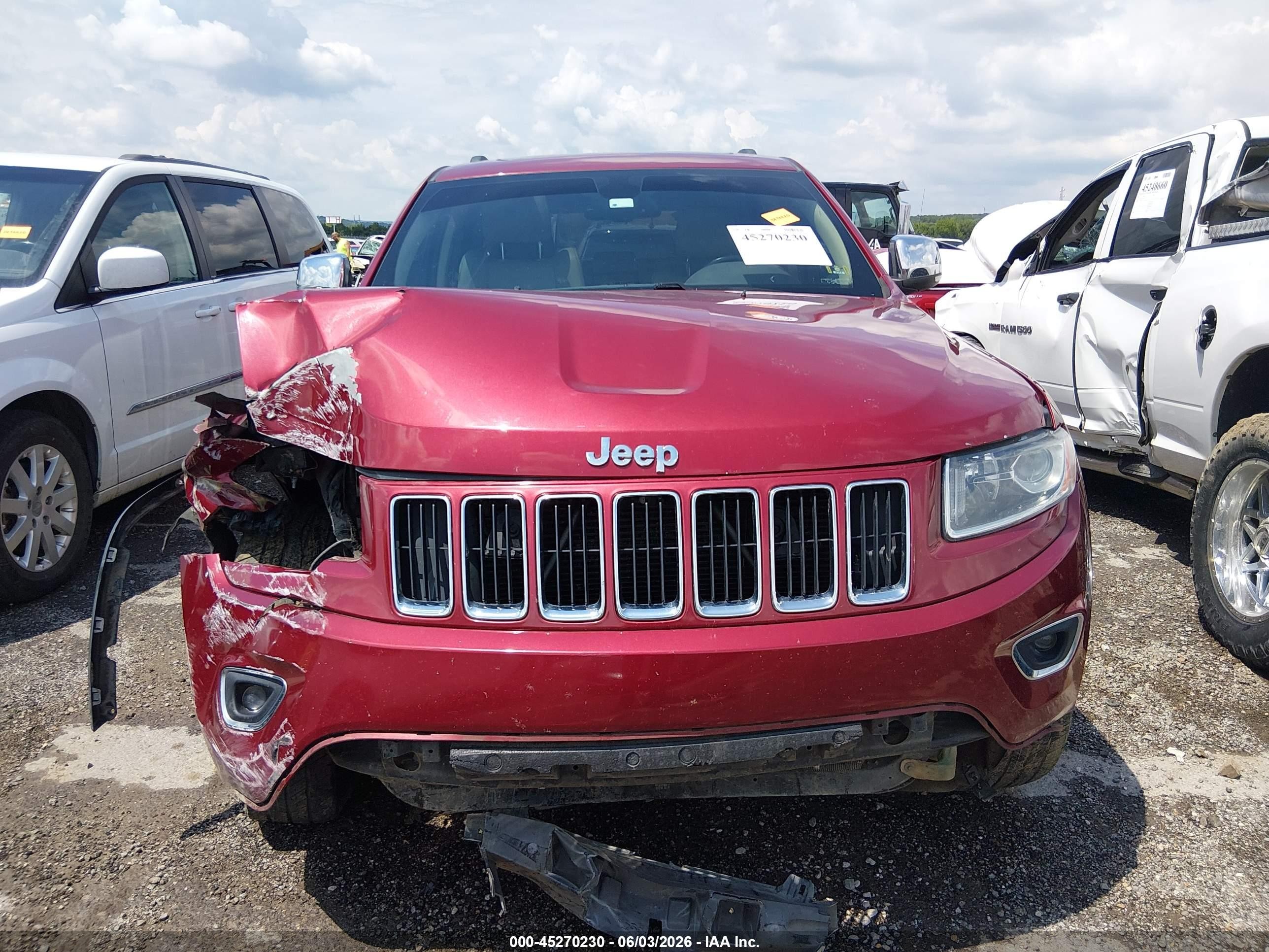 2014 Jeep Grand Cherokee Limited Red vin: 1C4RJFBG3EC326009