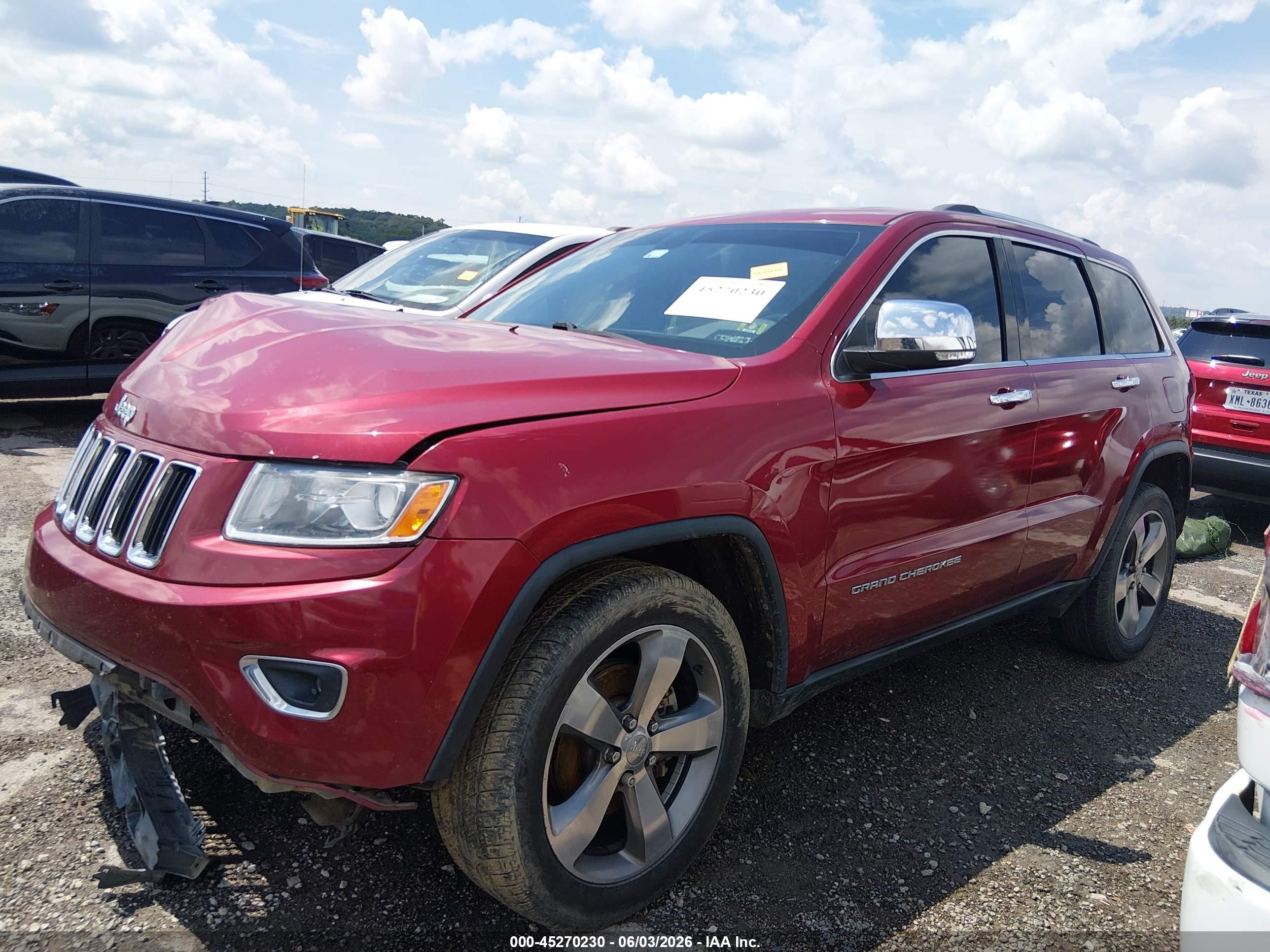 2014 Jeep Grand Cherokee Limited Red vin: 1C4RJFBG3EC326009