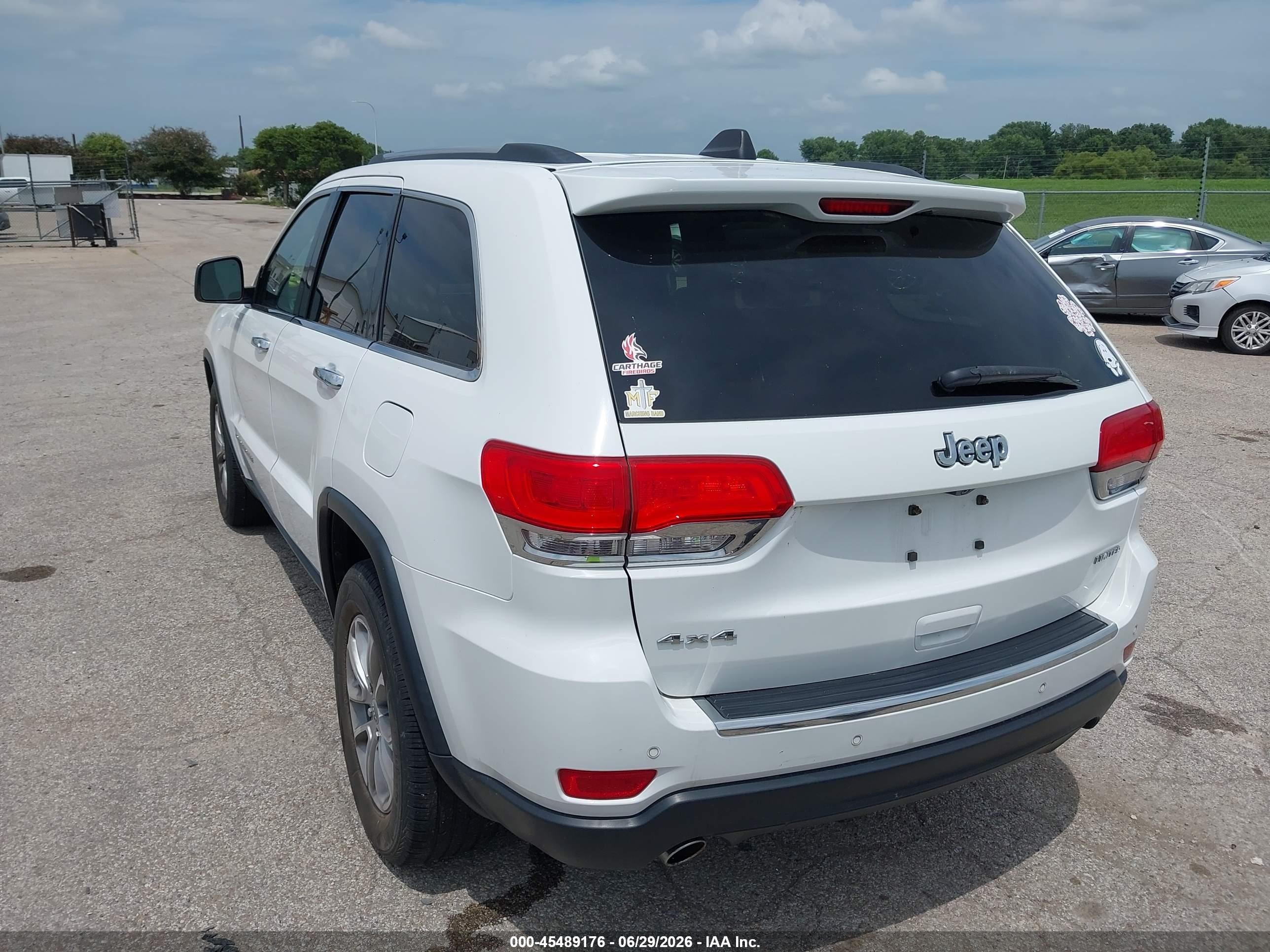 2014 Jeep Grand Cherokee Limited Белый vin: 1C4RJFBG3EC400044