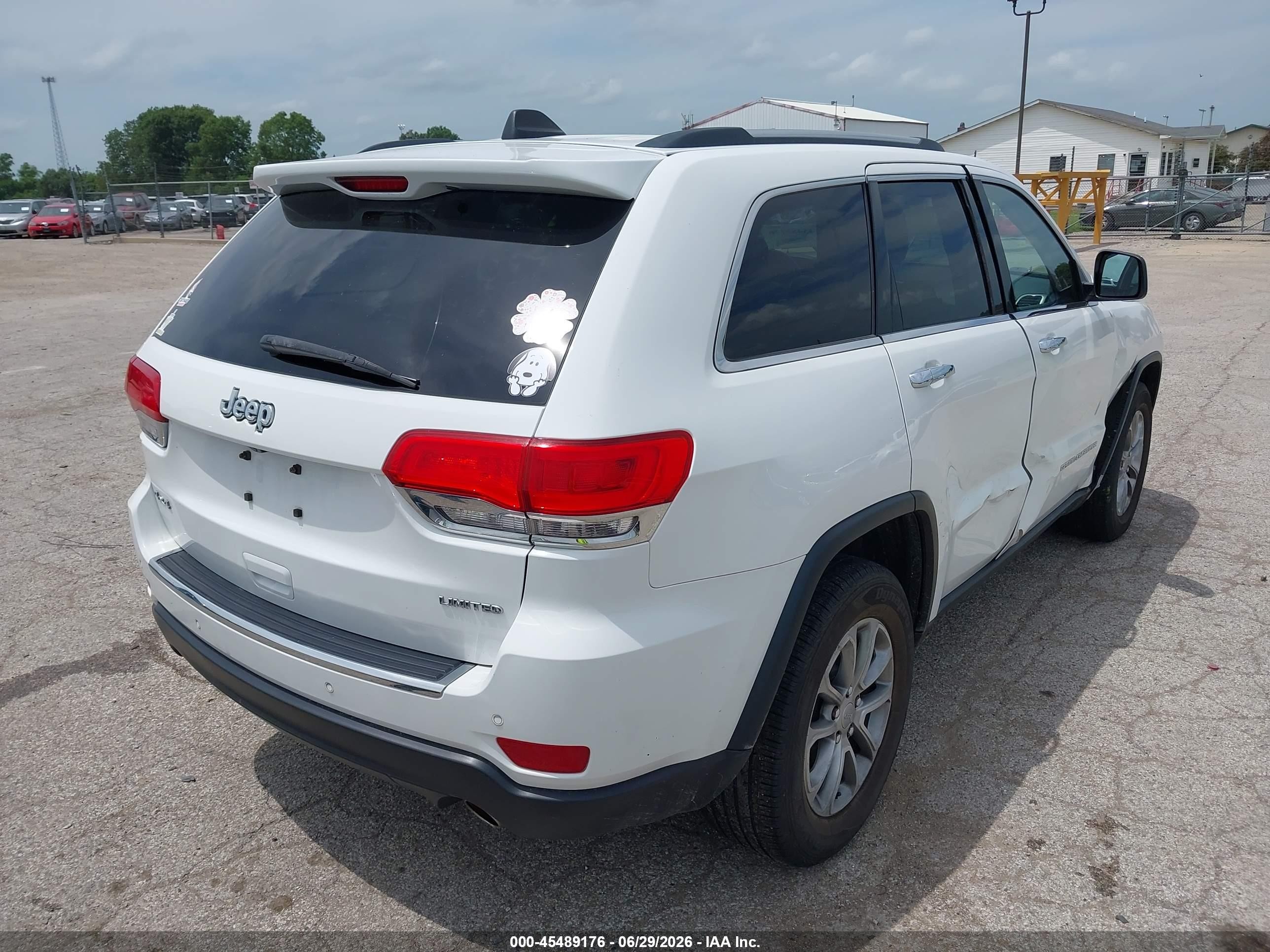 2014 Jeep Grand Cherokee Limited Белый vin: 1C4RJFBG3EC400044