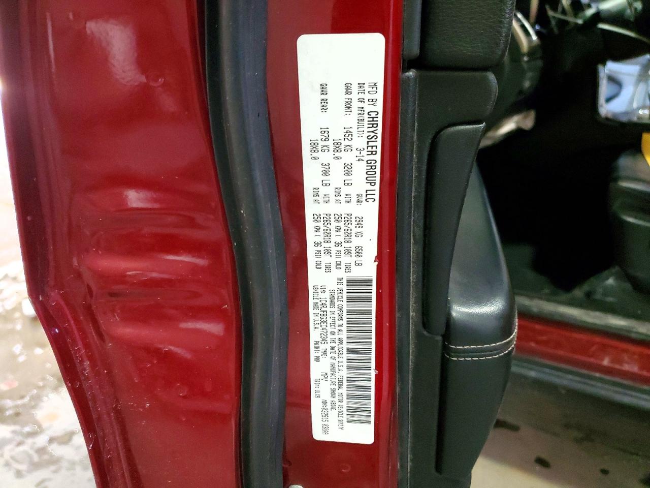 2014 Jeep Grand Cherokee Limited Burgundy vin: 1C4RJFBG3EC472345