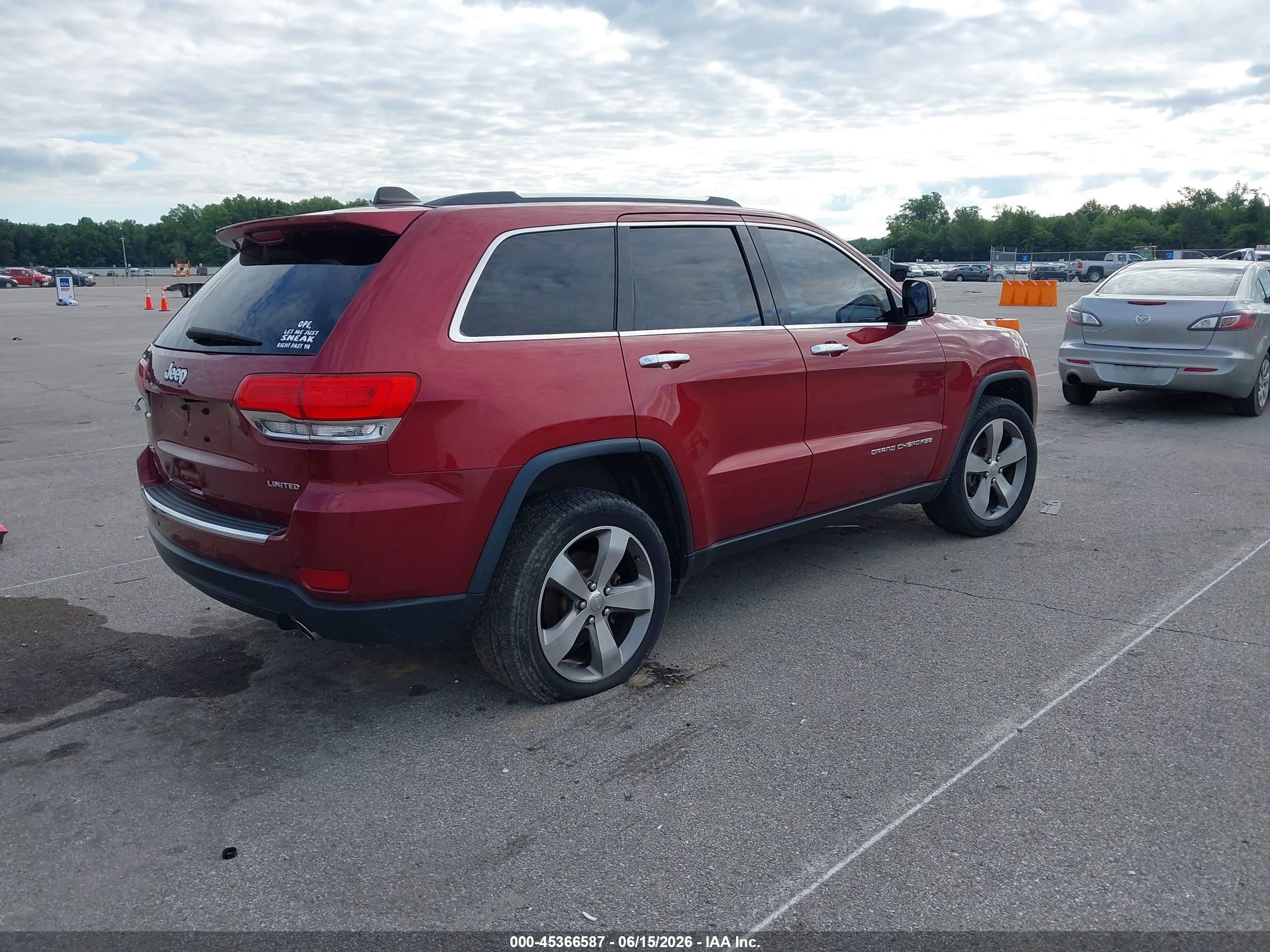 2014 Jeep Grand Cherokee Limited Red vin: 1C4RJFBG3EC486374