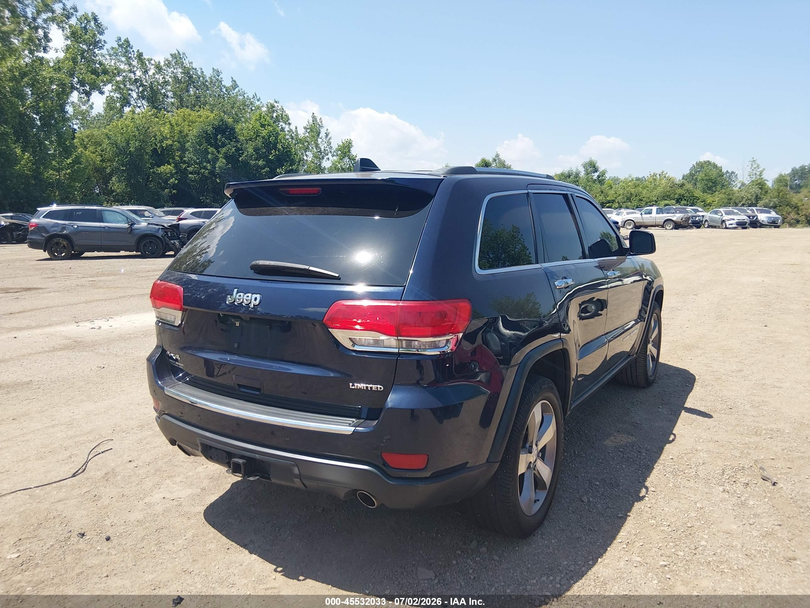 2014 Jeep Grand Cherokee Limited Blue vin: 1C4RJFBG3EC506168