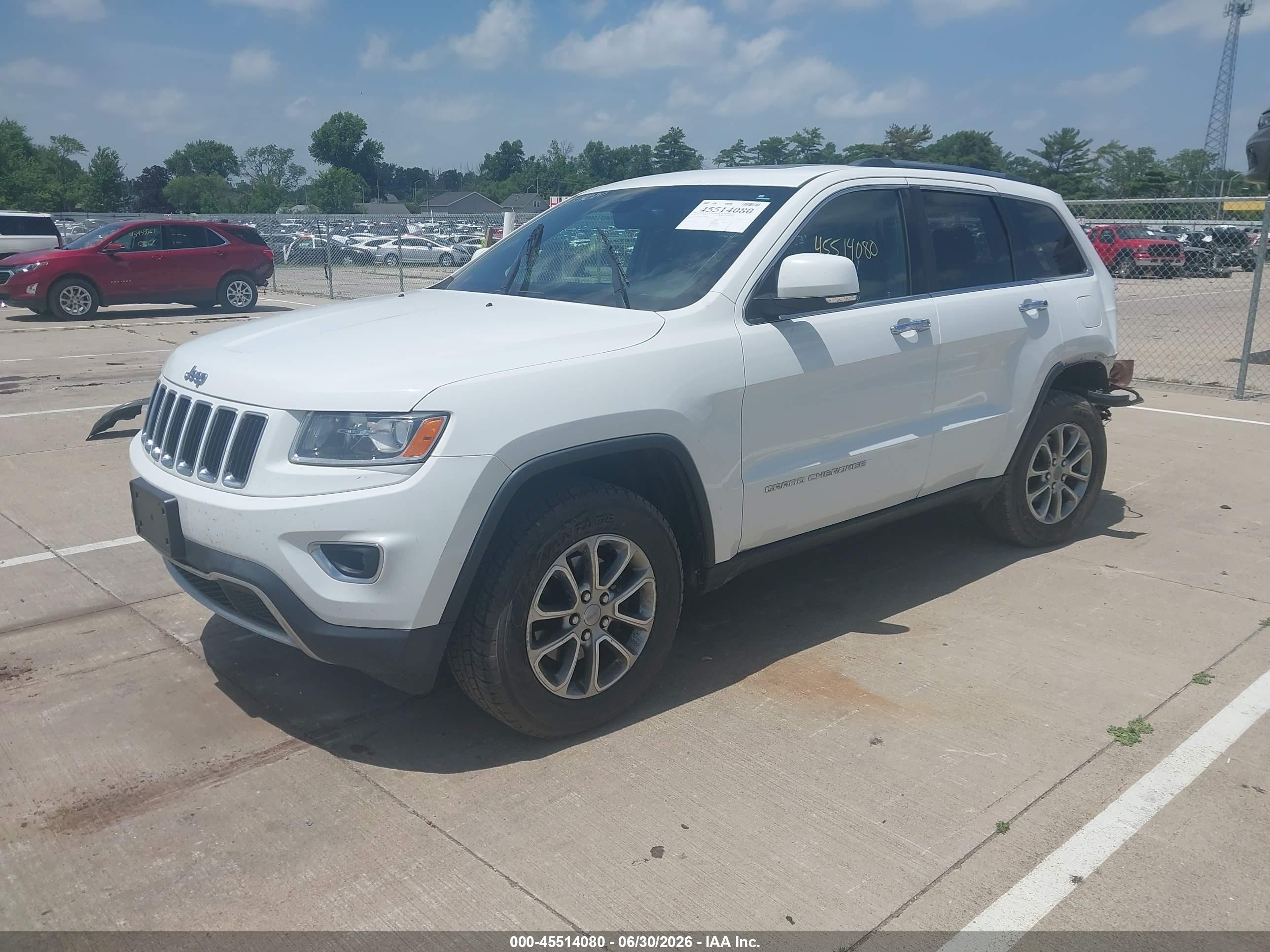 2014 Jeep Grand Cherokee Limited Белый vin: 1C4RJFBG3EC546346
