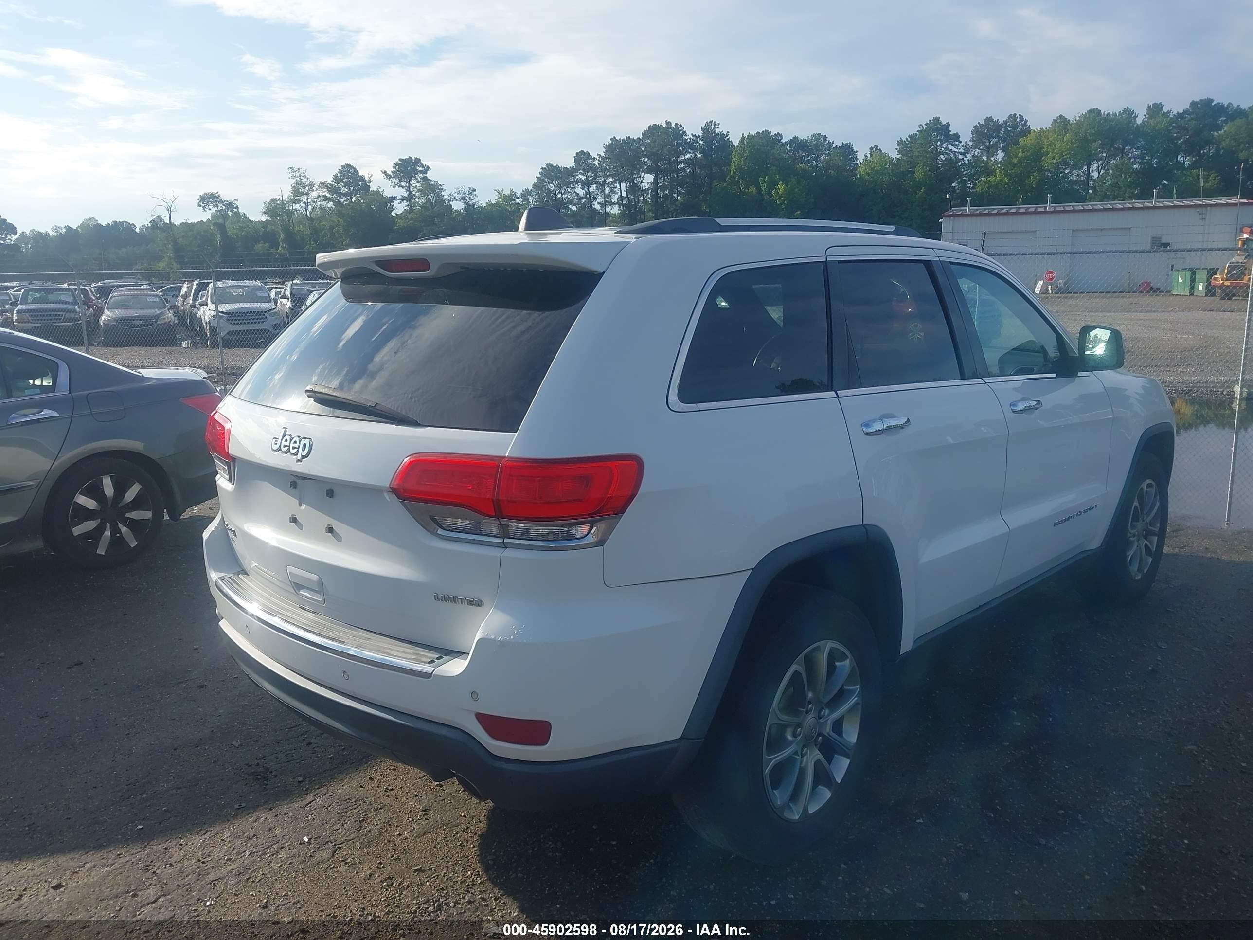 2014 Jeep Grand Cherokee Limited White vin: 1C4RJFBG3EC572090