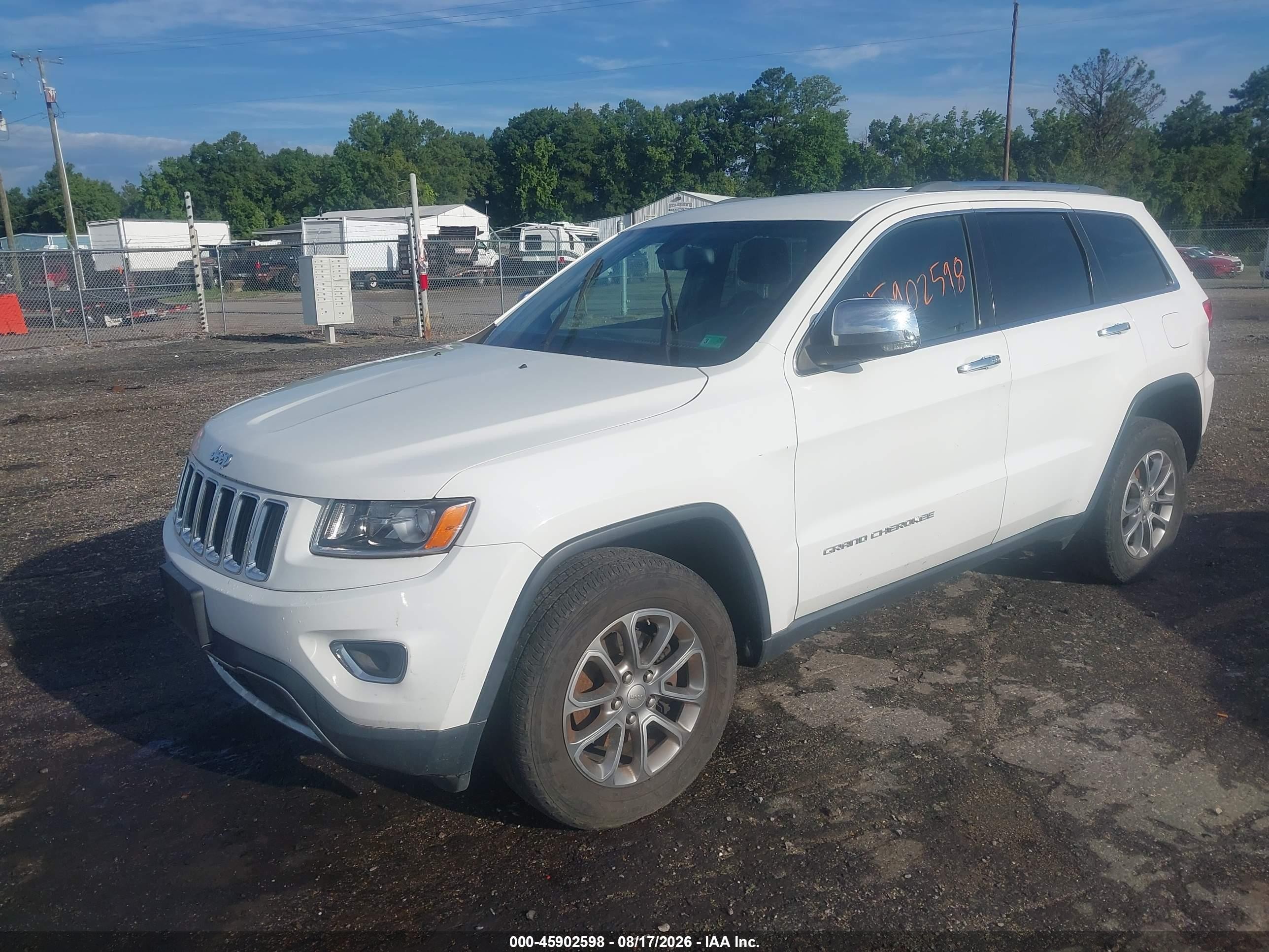 2014 Jeep Grand Cherokee Limited White vin: 1C4RJFBG3EC572090