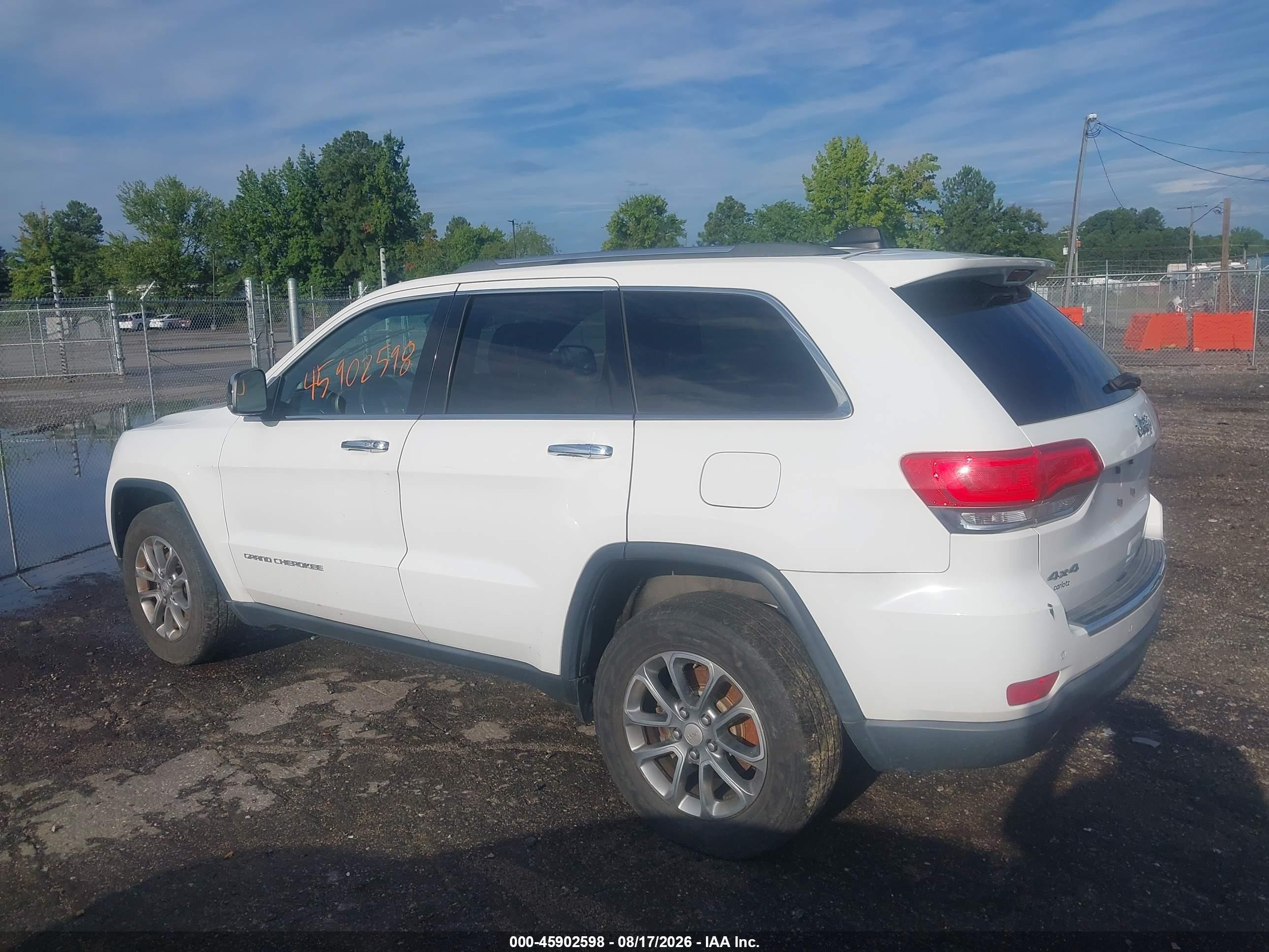 2014 Jeep Grand Cherokee Limited White vin: 1C4RJFBG3EC572090