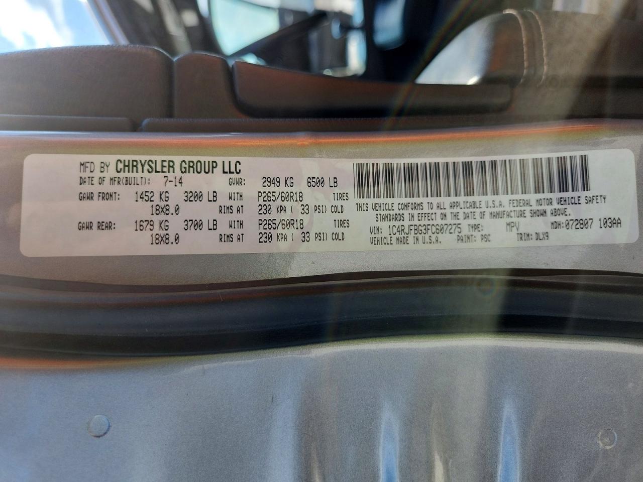2015 Jeep Grand Cherokee Limited Silver vin: 1C4RJFBG3FC607275