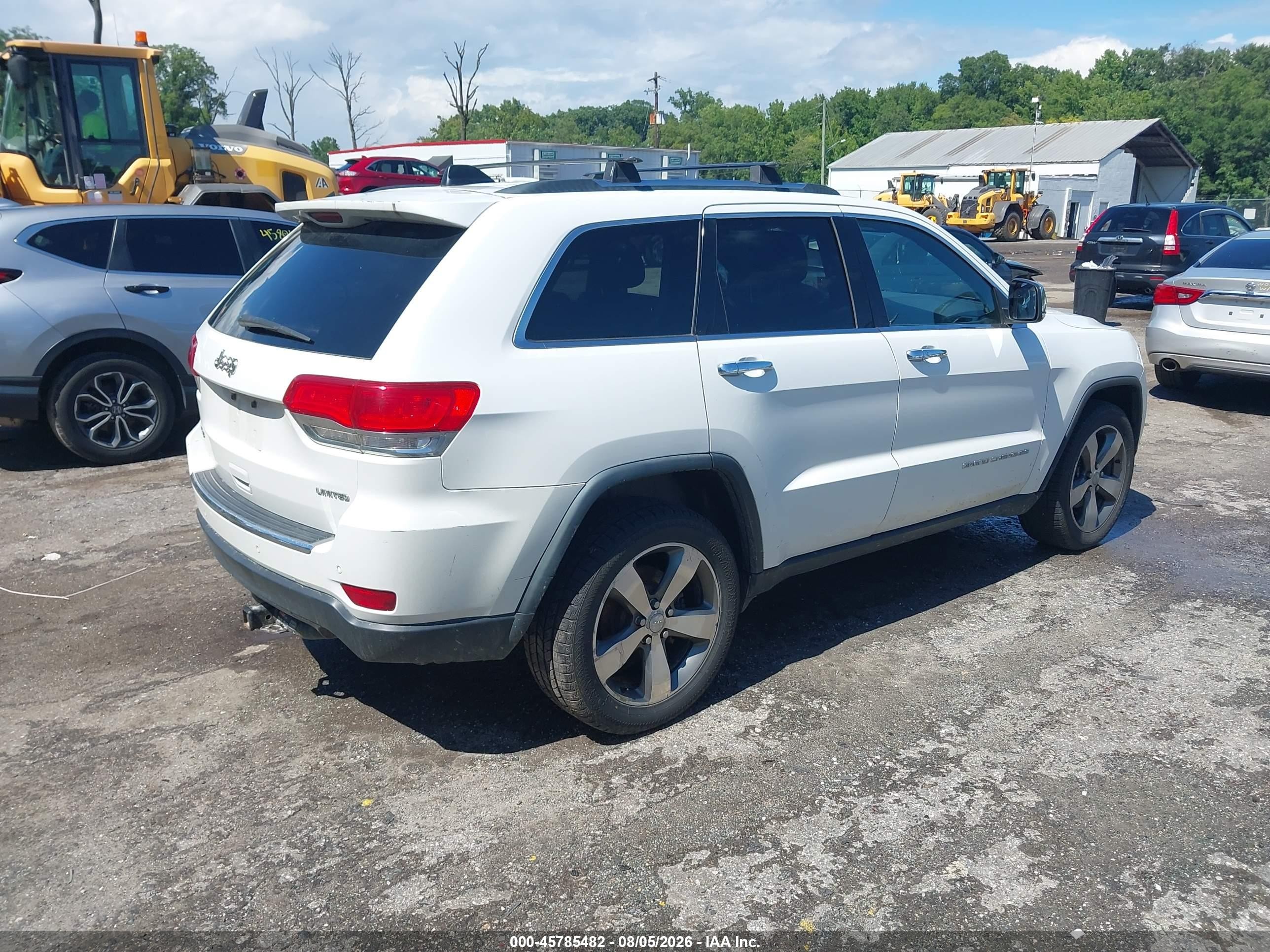2015 Jeep Grand Cherokee Limited White vin: 1C4RJFBG3FC607728