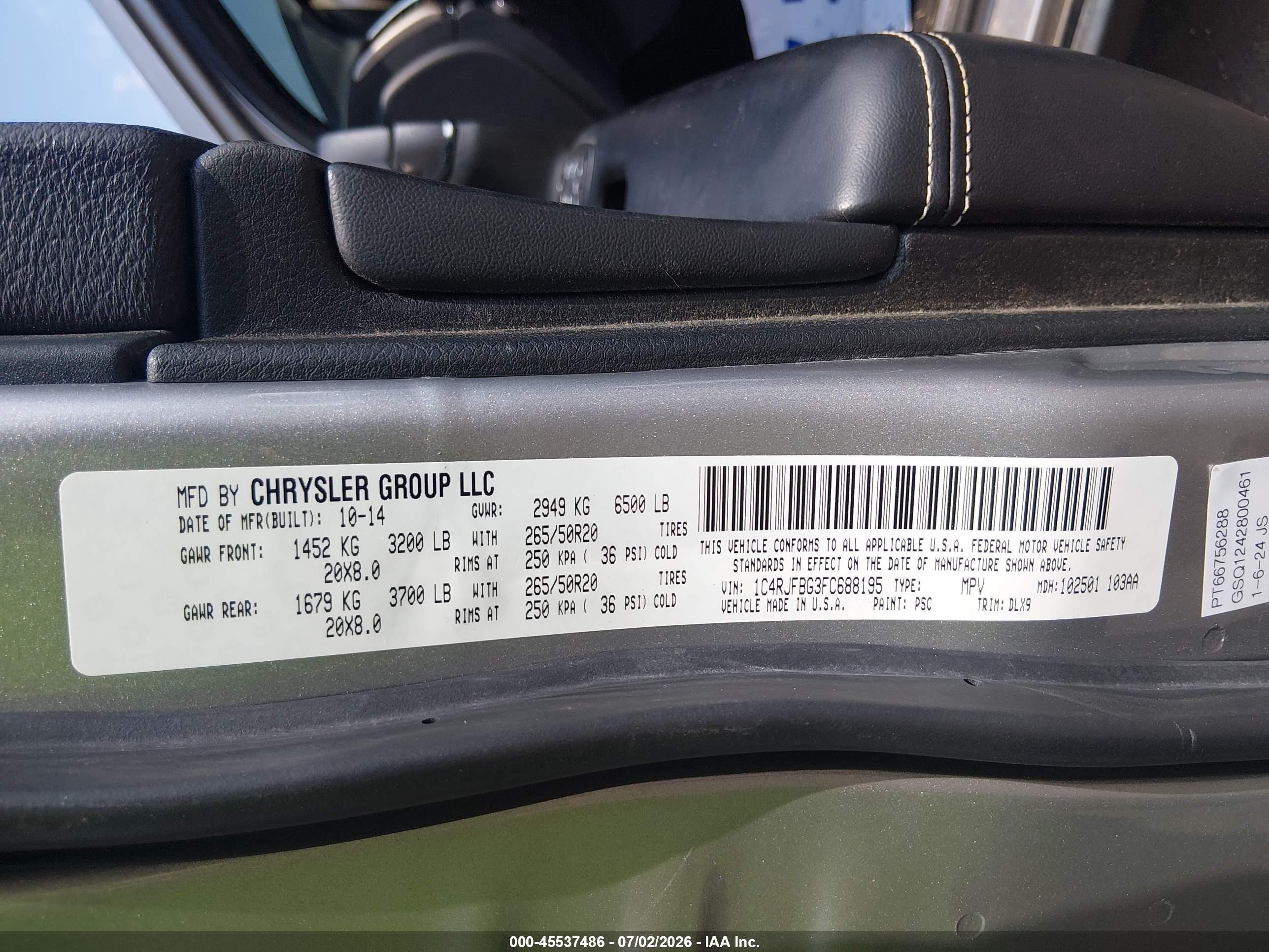 2015 Jeep Grand Cherokee Limited Gray vin: 1C4RJFBG3FC688195