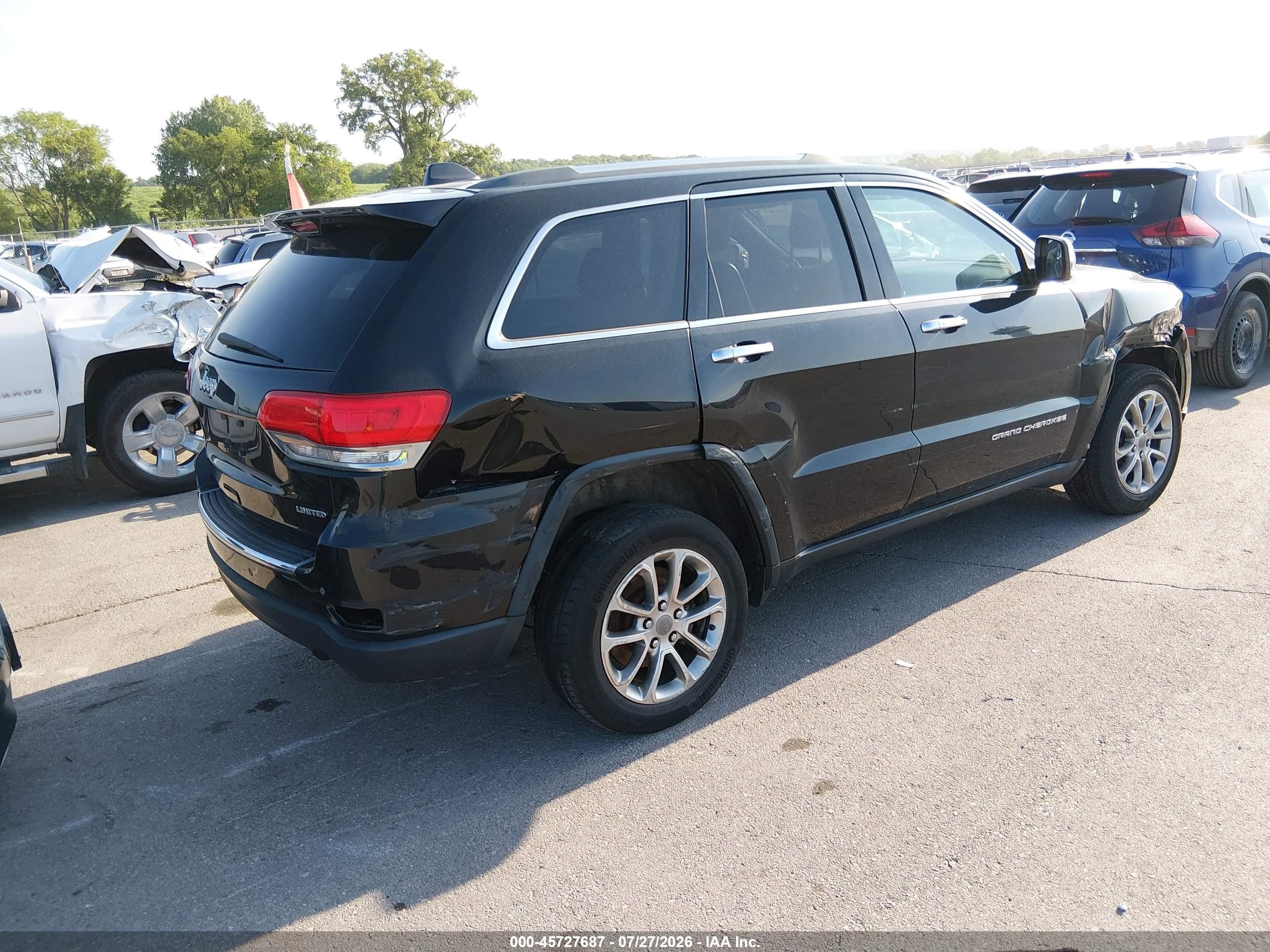 2015 Jeep Grand Cherokee Limited Black vin: 1C4RJFBG3FC812207