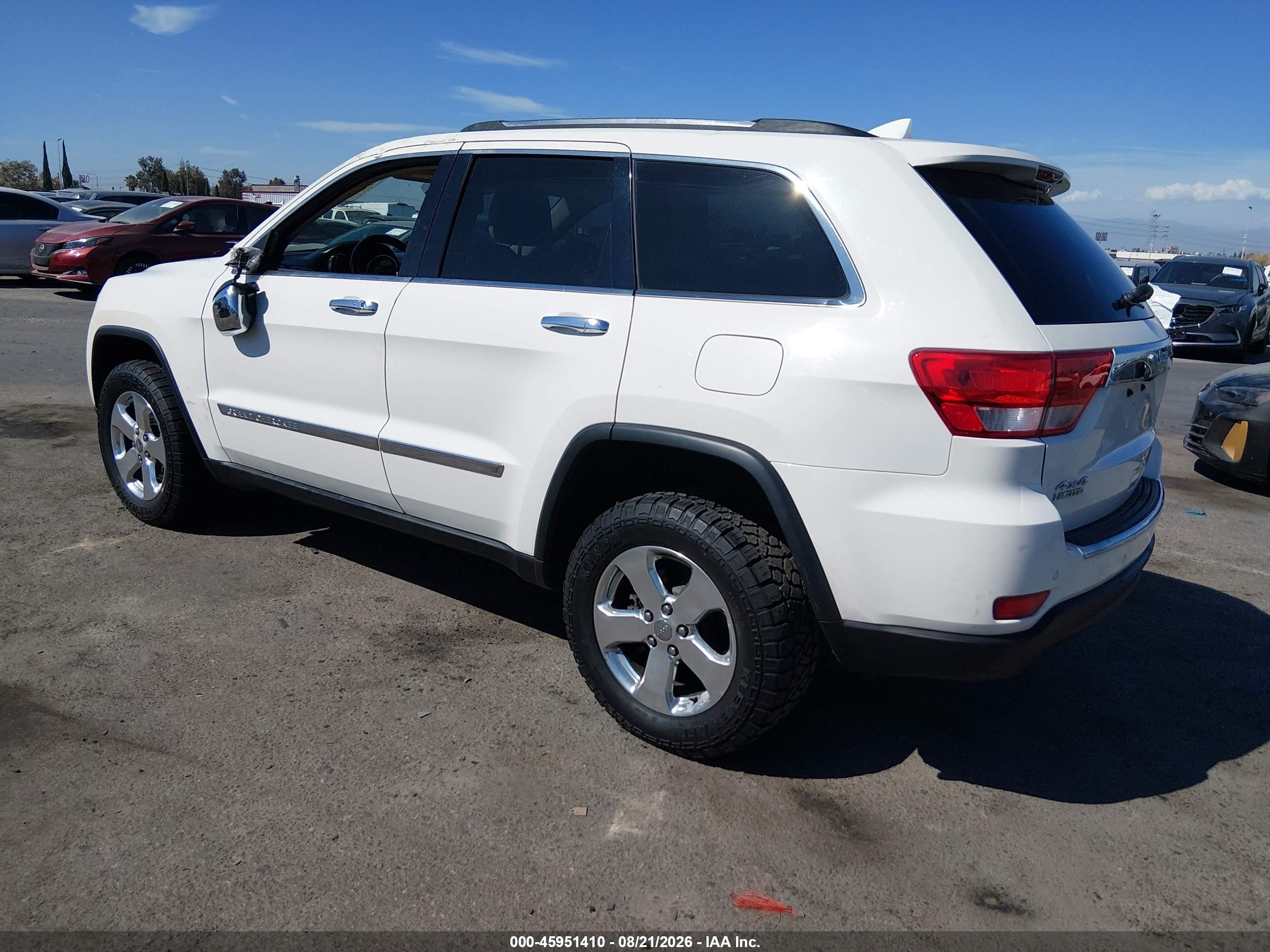 2012 Jeep Grand Cherokee Limited White vin: 1C4RJFBG4CC217314