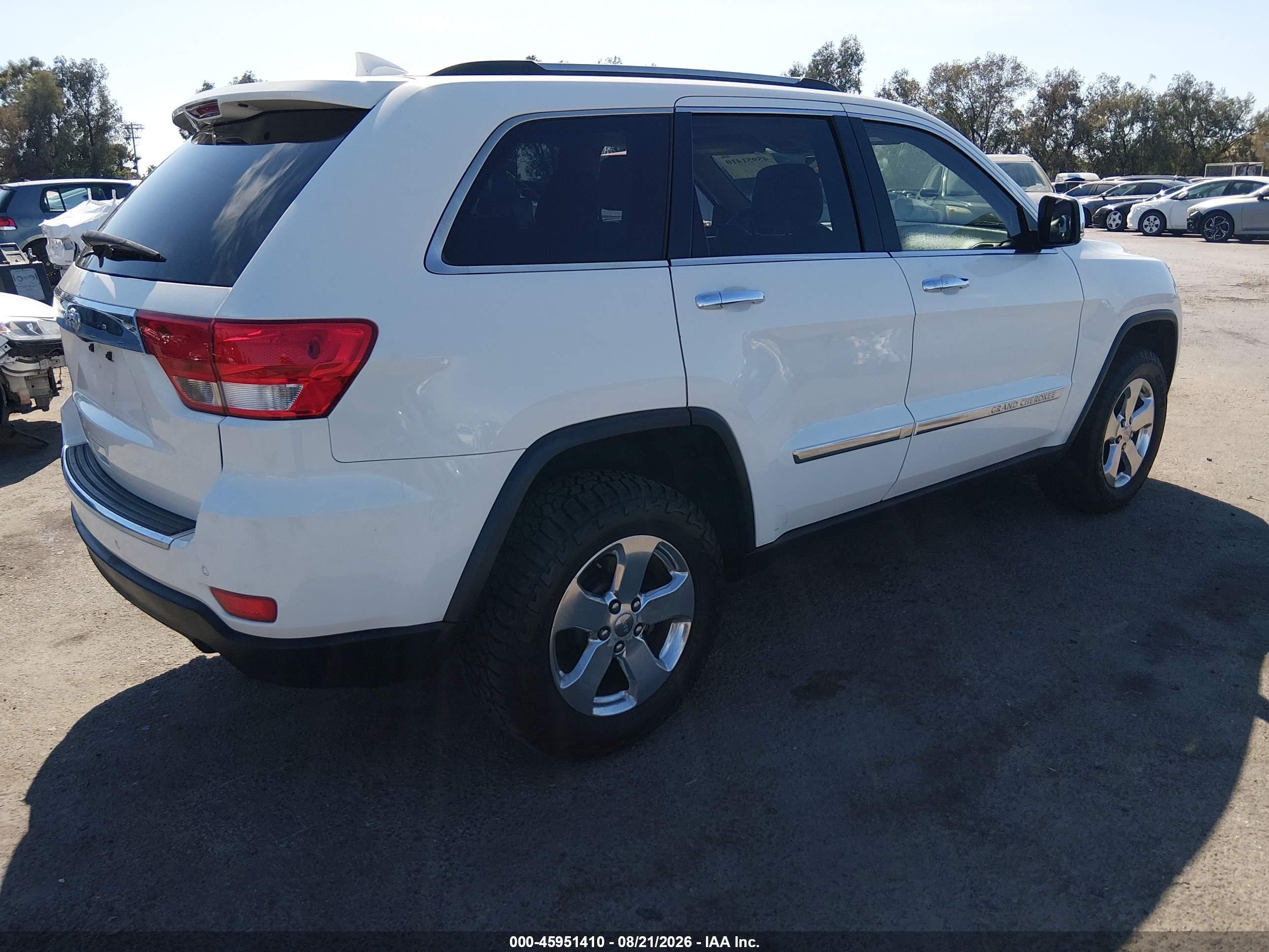 2012 Jeep Grand Cherokee Limited White vin: 1C4RJFBG4CC217314