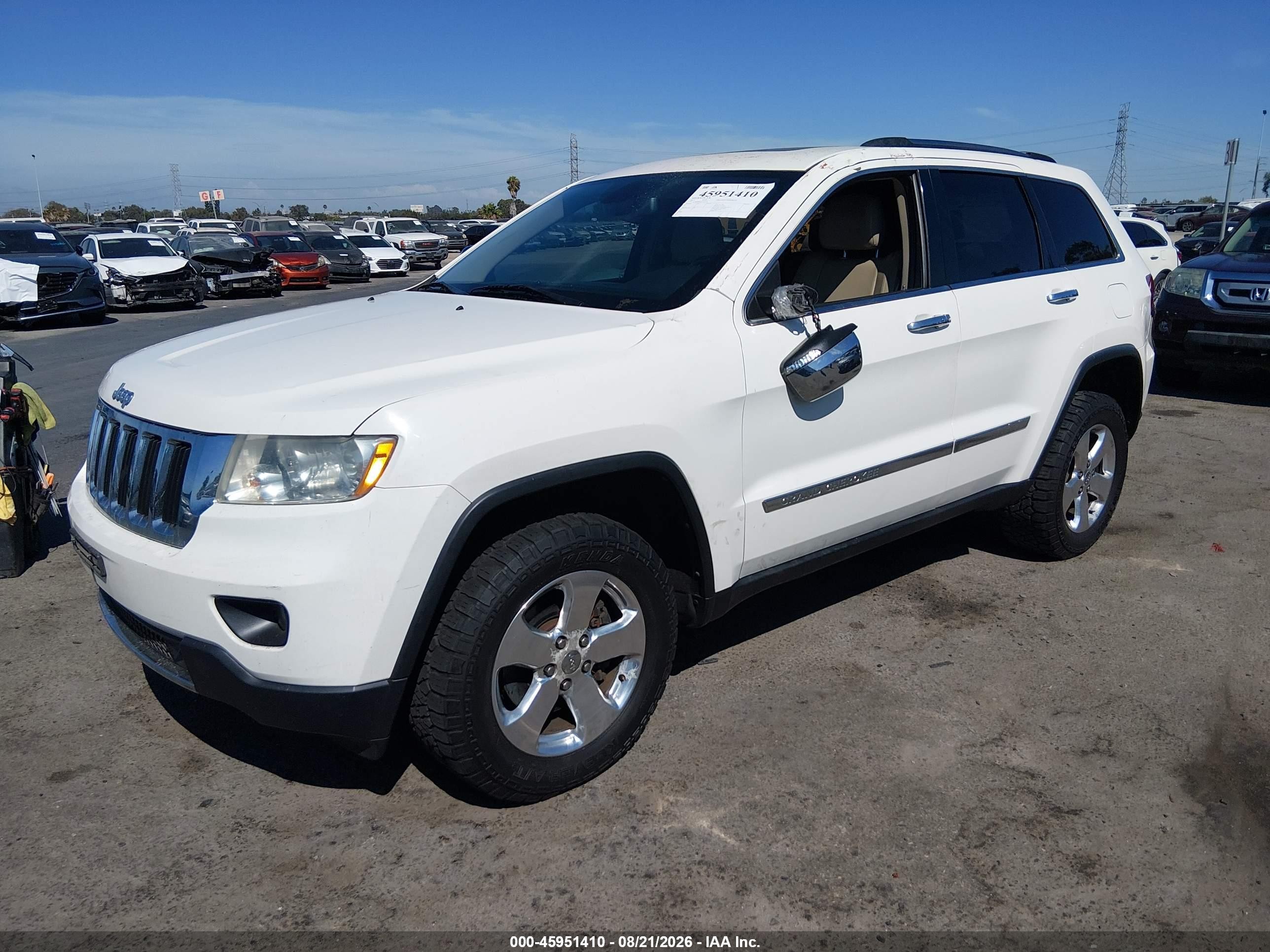 2012 Jeep Grand Cherokee Limited White vin: 1C4RJFBG4CC217314