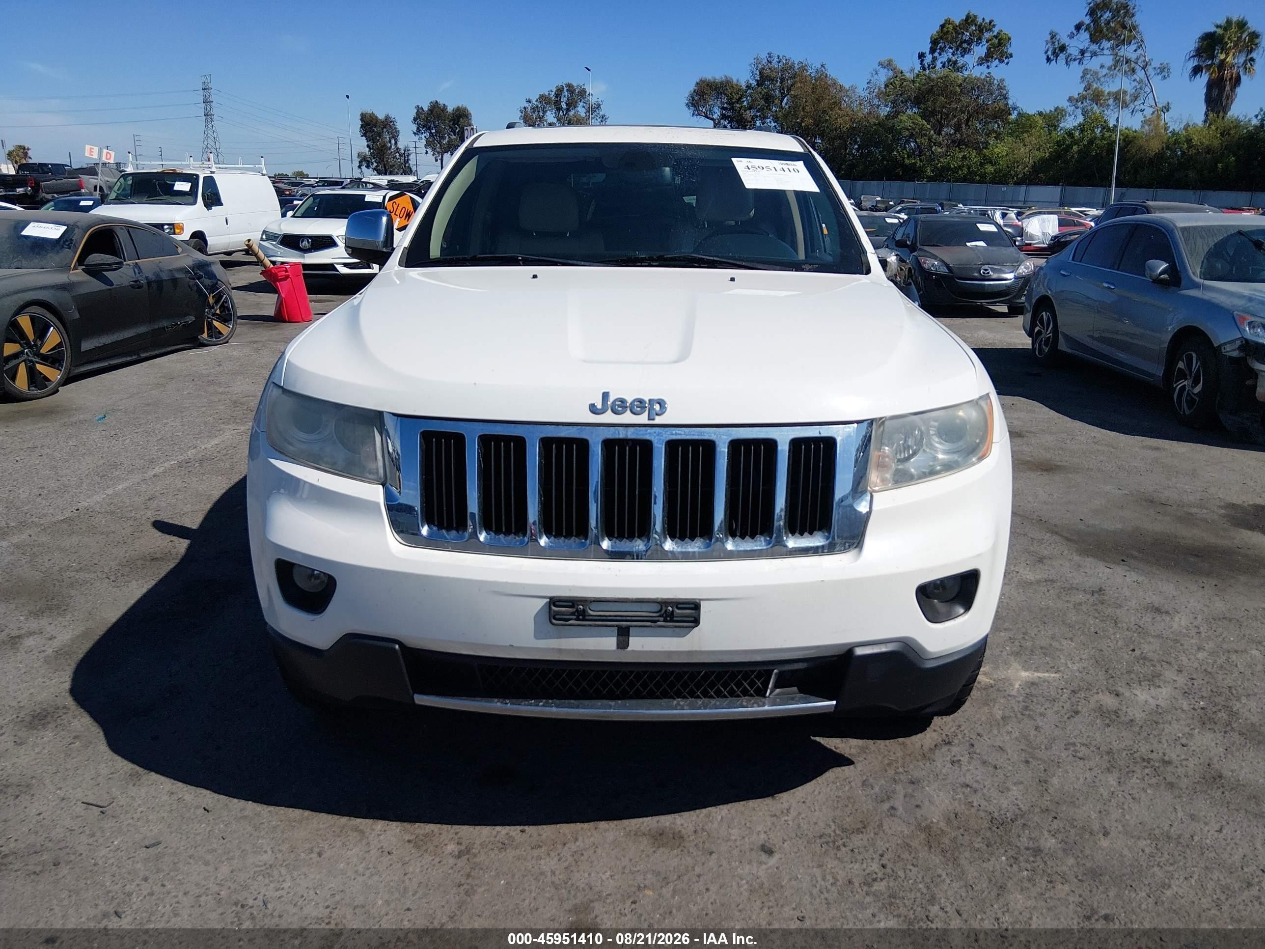 2012 Jeep Grand Cherokee Limited White vin: 1C4RJFBG4CC217314