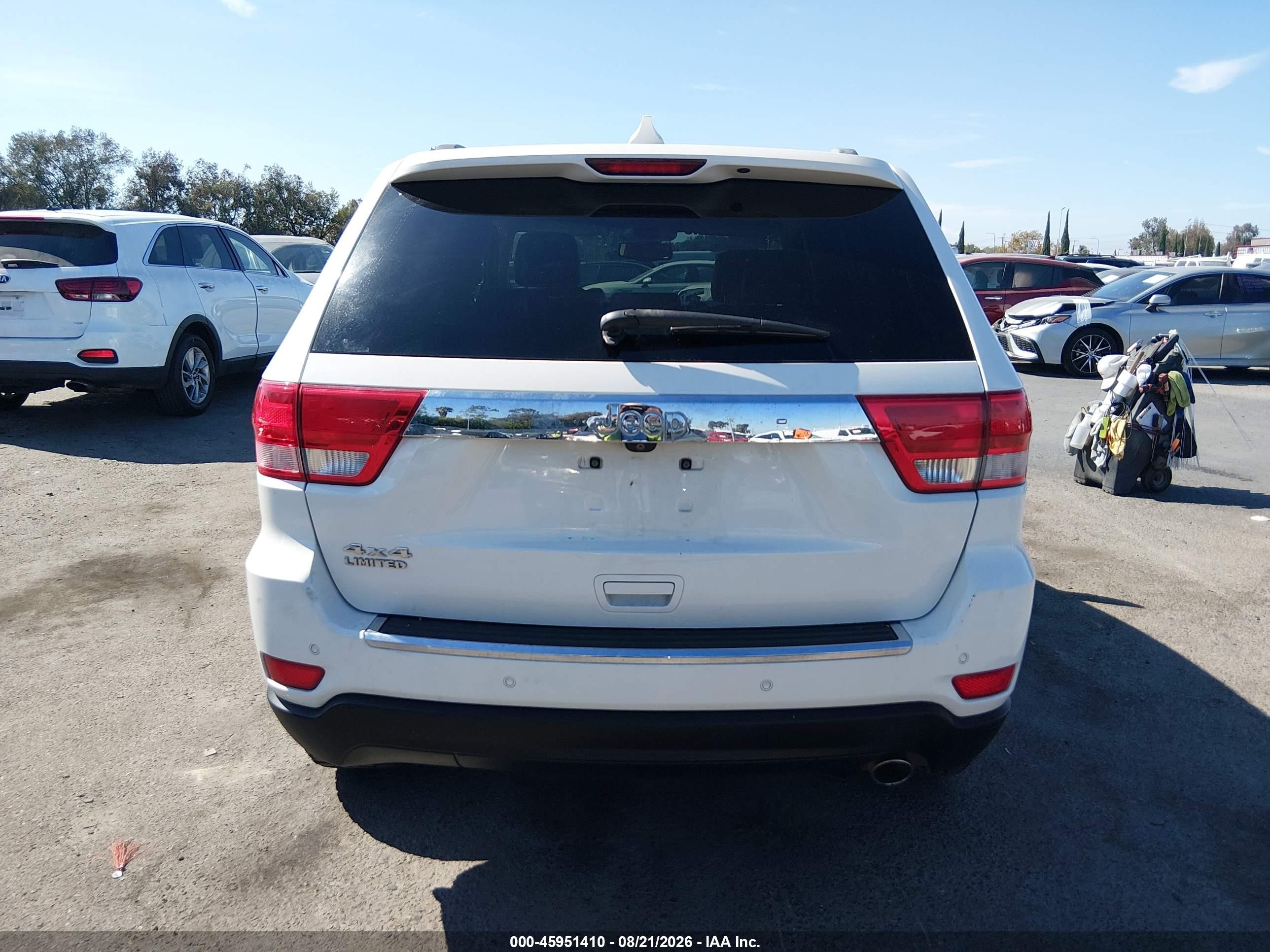 2012 Jeep Grand Cherokee Limited White vin: 1C4RJFBG4CC217314
