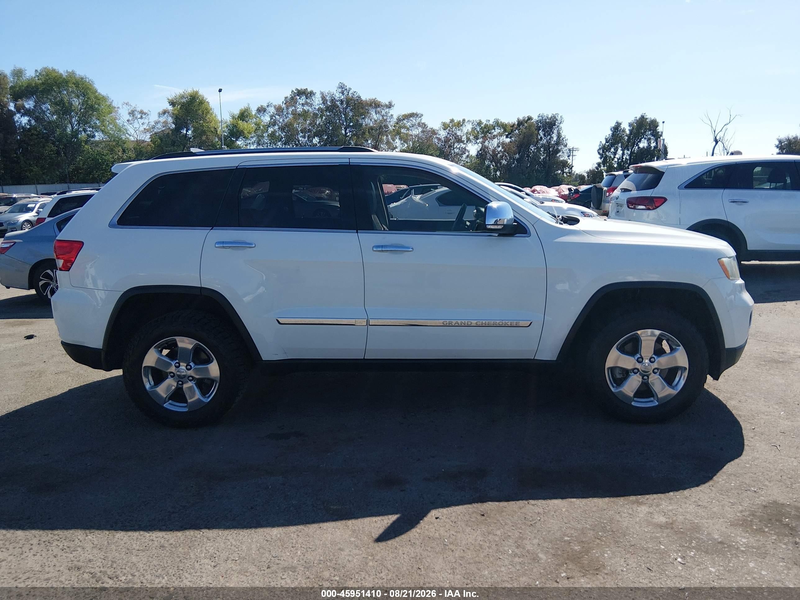 2012 Jeep Grand Cherokee Limited White vin: 1C4RJFBG4CC217314
