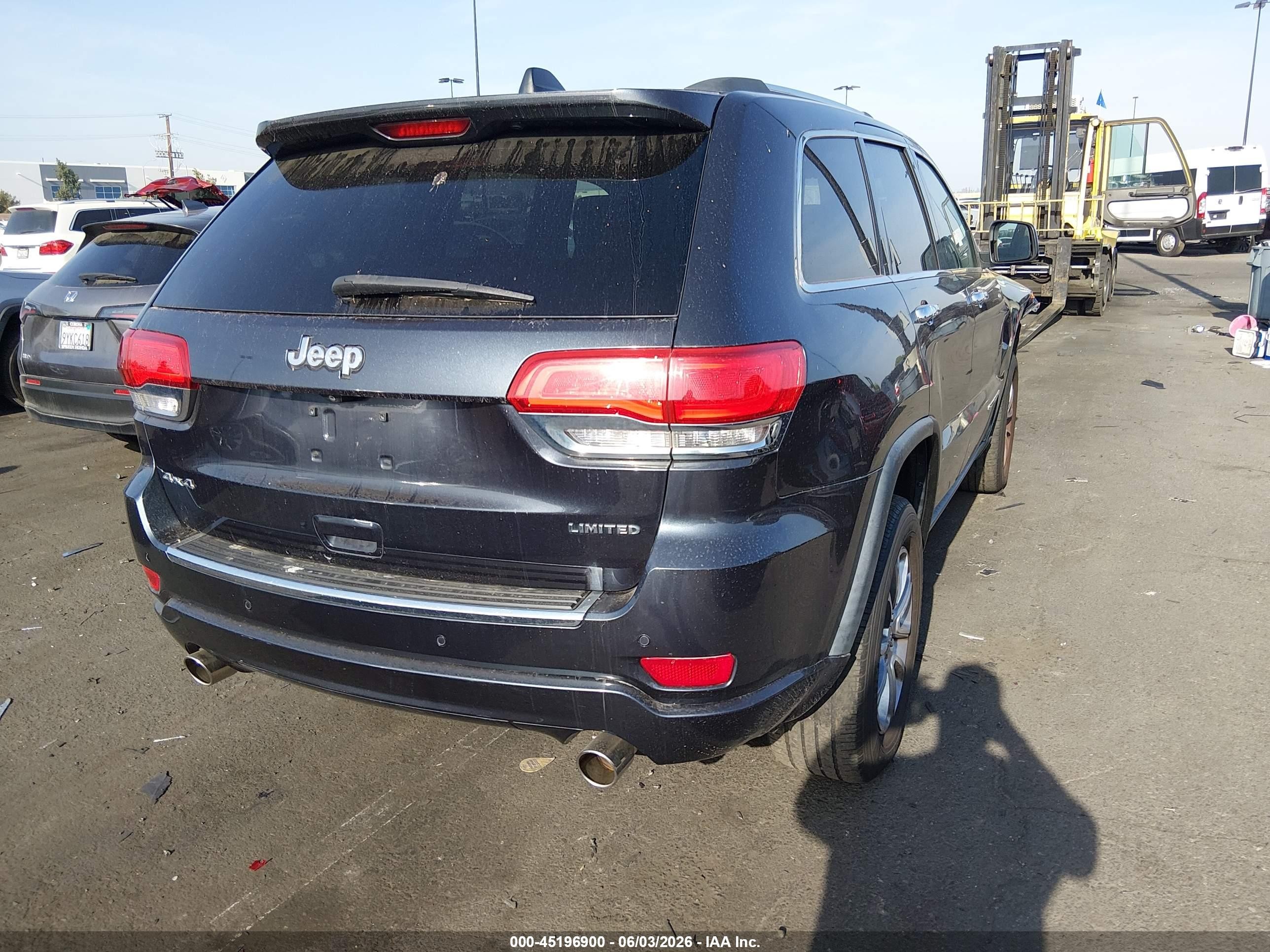 2014 Jeep Grand Cherokee Limited Black vin: 1C4RJFBG4EC219549
