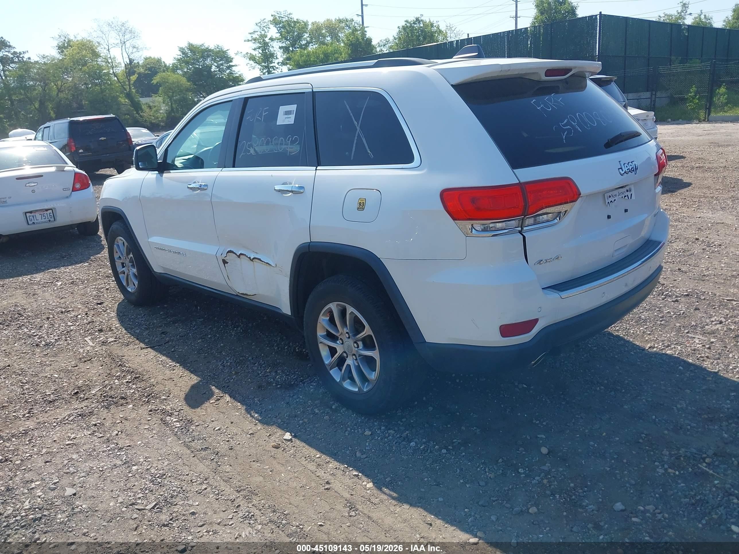 2014 Jeep Grand Cherokee Limited White vin: 1C4RJFBG4EC356717