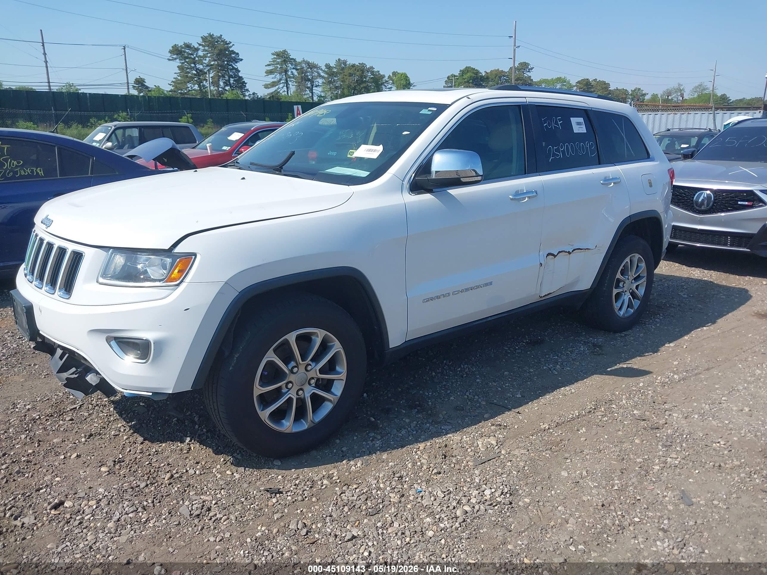 2014 Jeep Grand Cherokee Limited White vin: 1C4RJFBG4EC356717