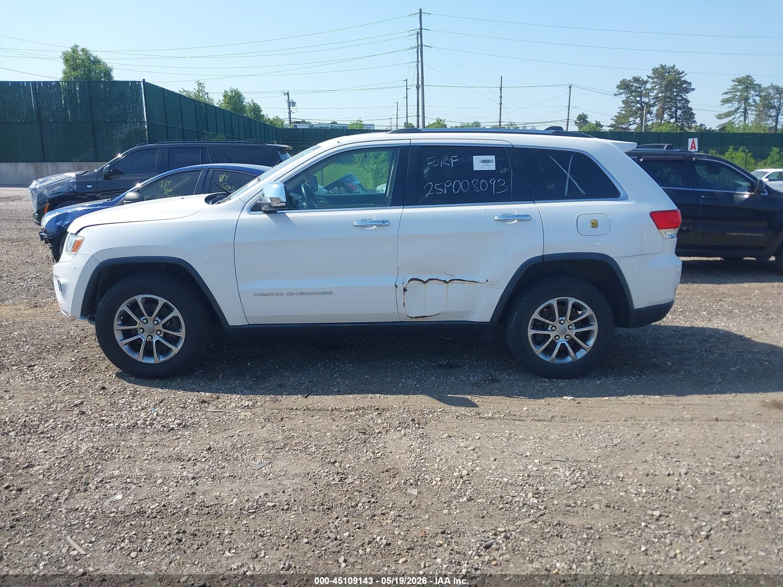 2014 Jeep Grand Cherokee Limited White vin: 1C4RJFBG4EC356717