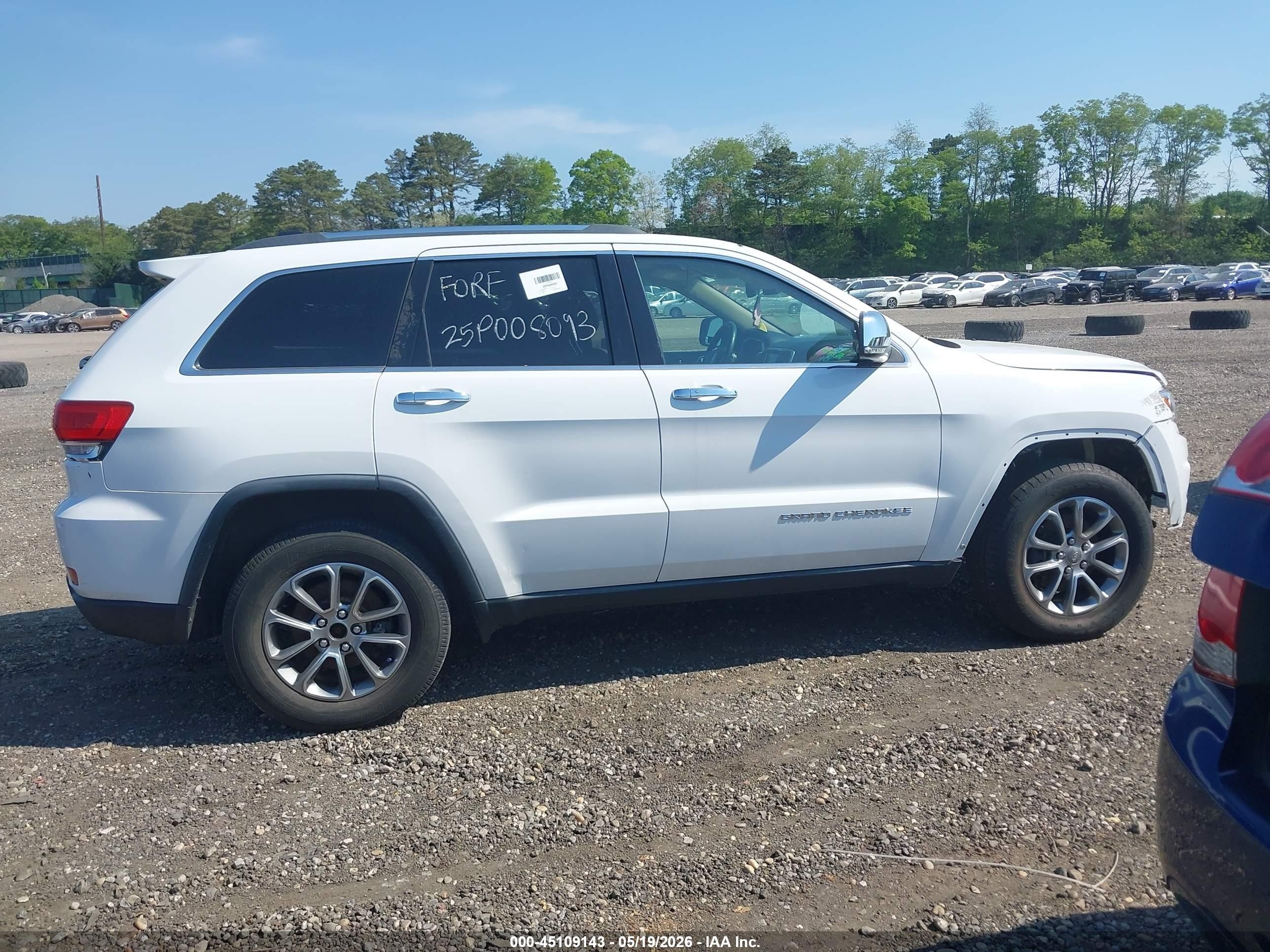 2014 Jeep Grand Cherokee Limited White vin: 1C4RJFBG4EC356717
